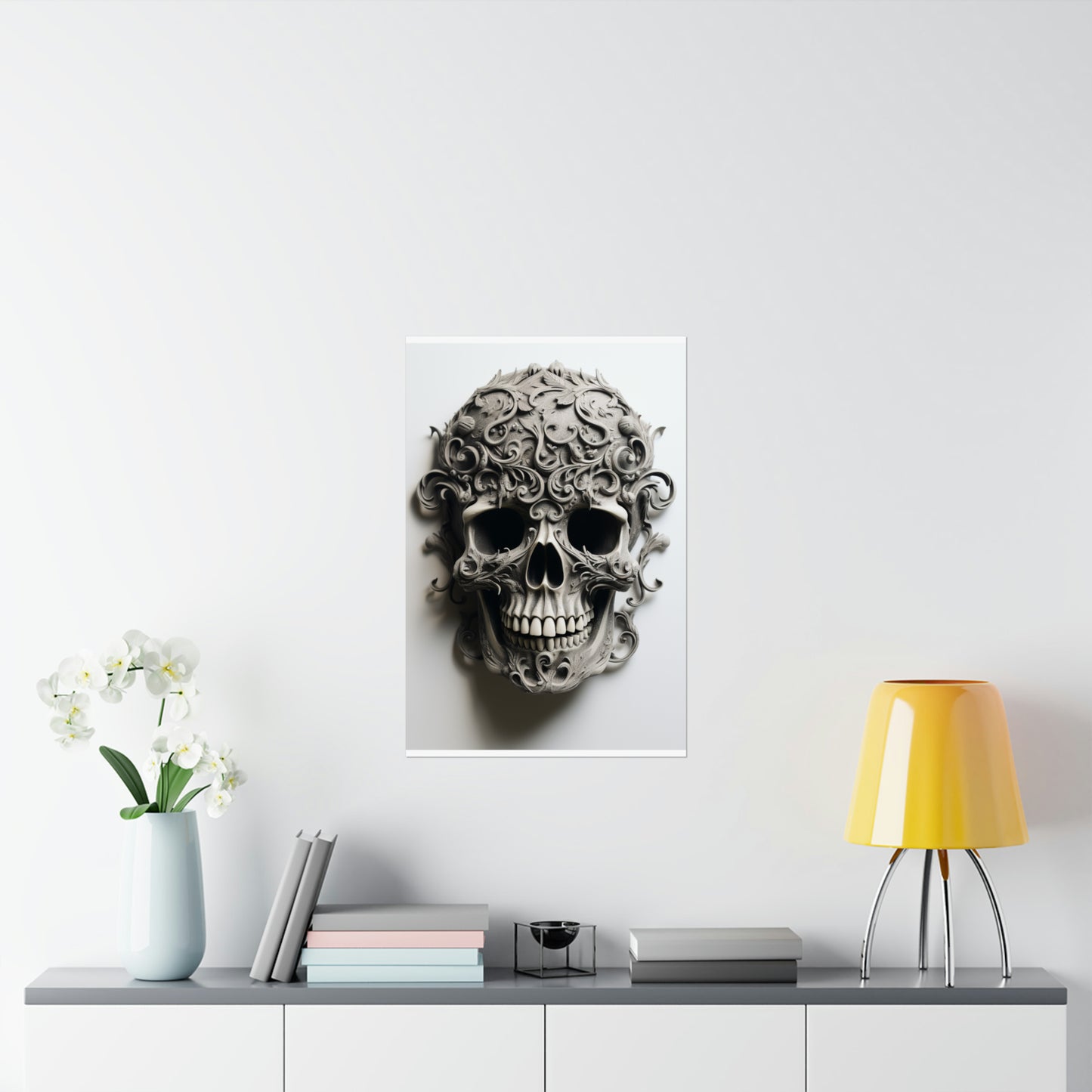 Premium Matte Vertical Posters Skull Treble Clef 2