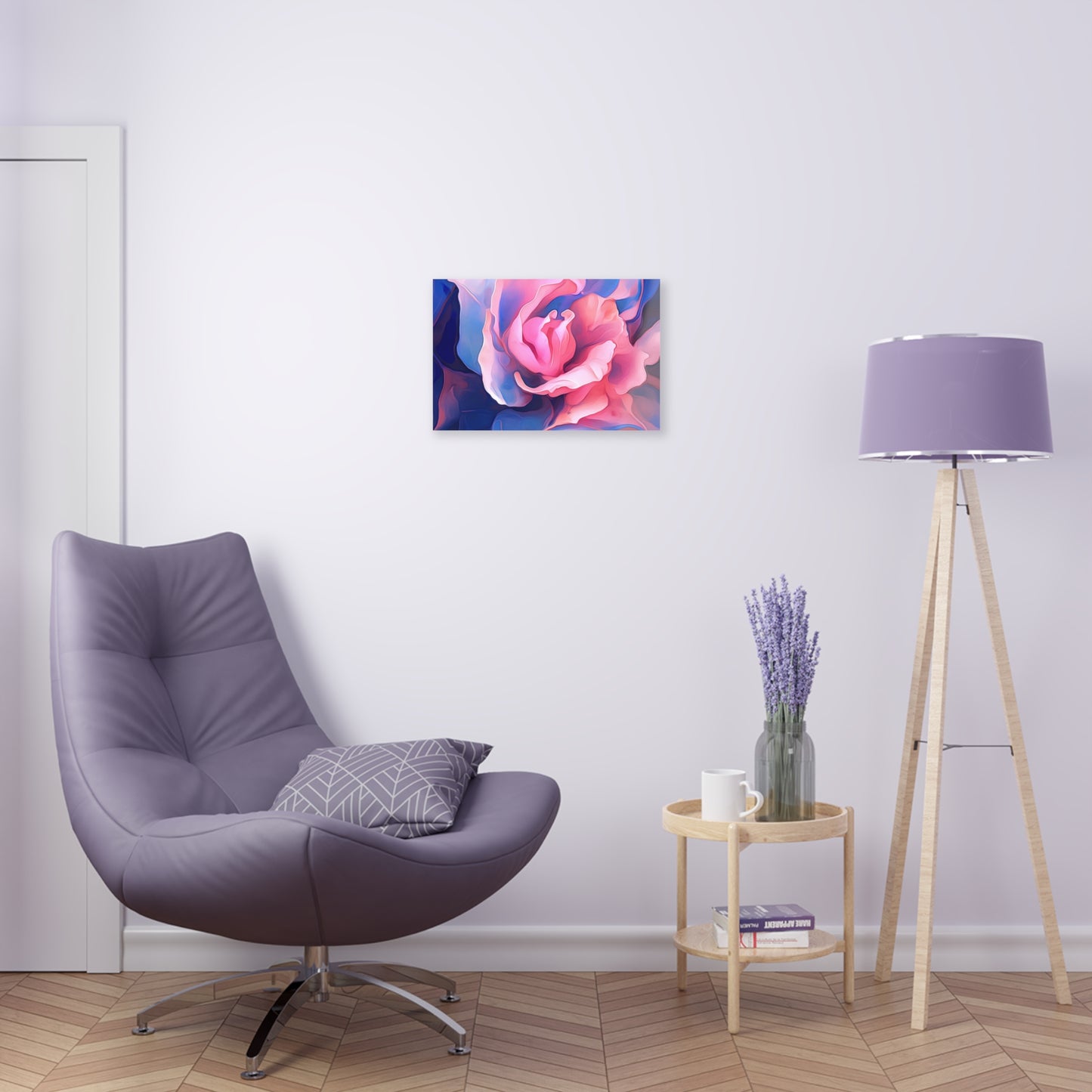 Acrylic Prints Pink & Blue Tulip Rose 1