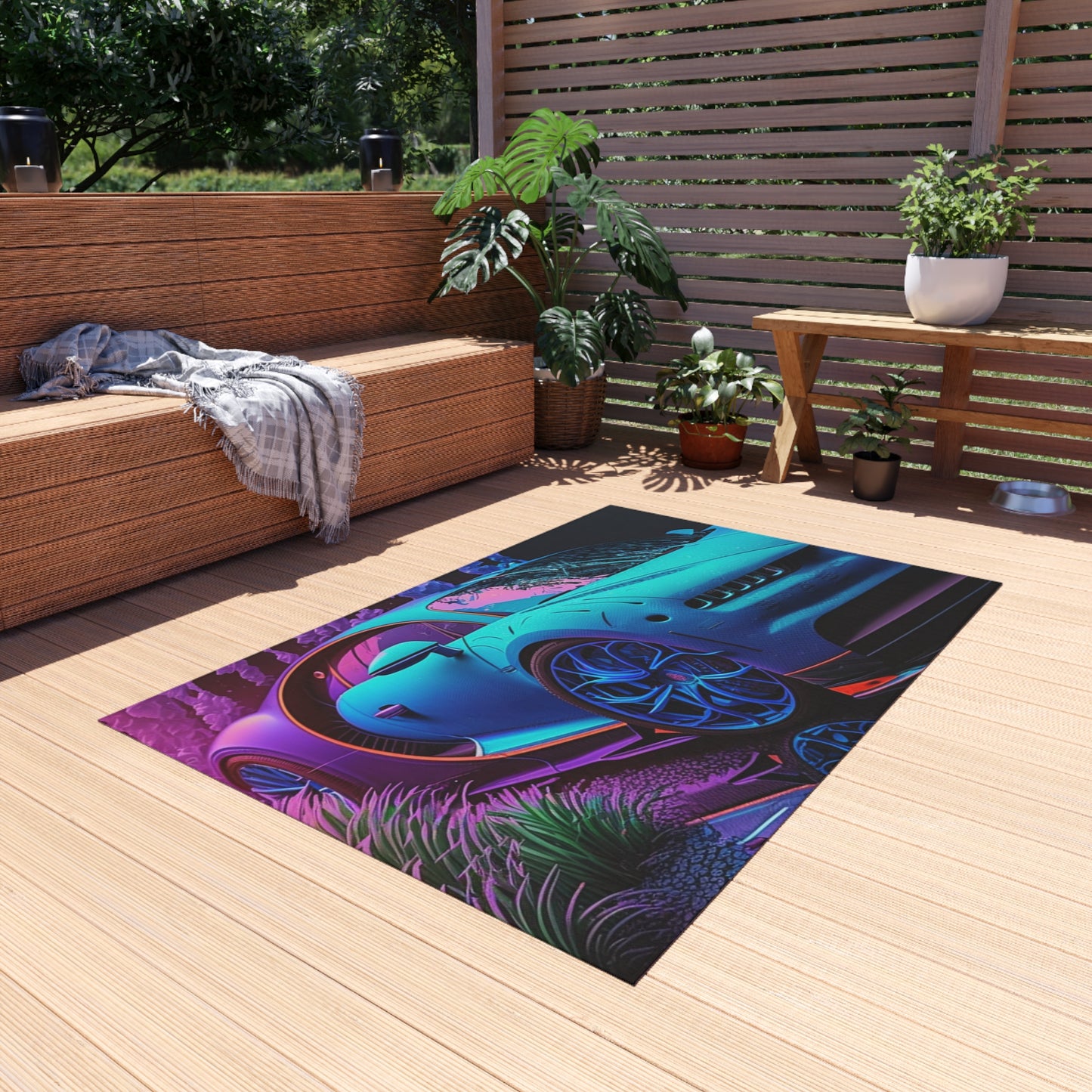 Outdoor Rug  Bugatti Neon Chiron 2