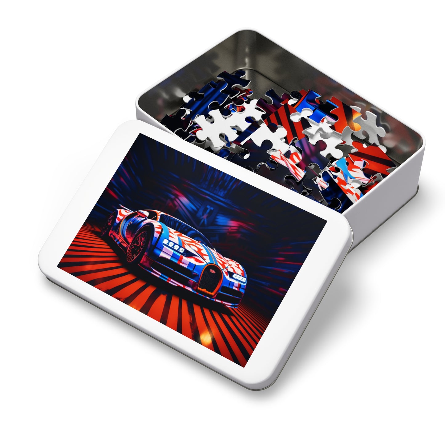 Jigsaw Puzzle (30, 110, 252, 500,1000-Piece) Macro Bugatti American Flag 1