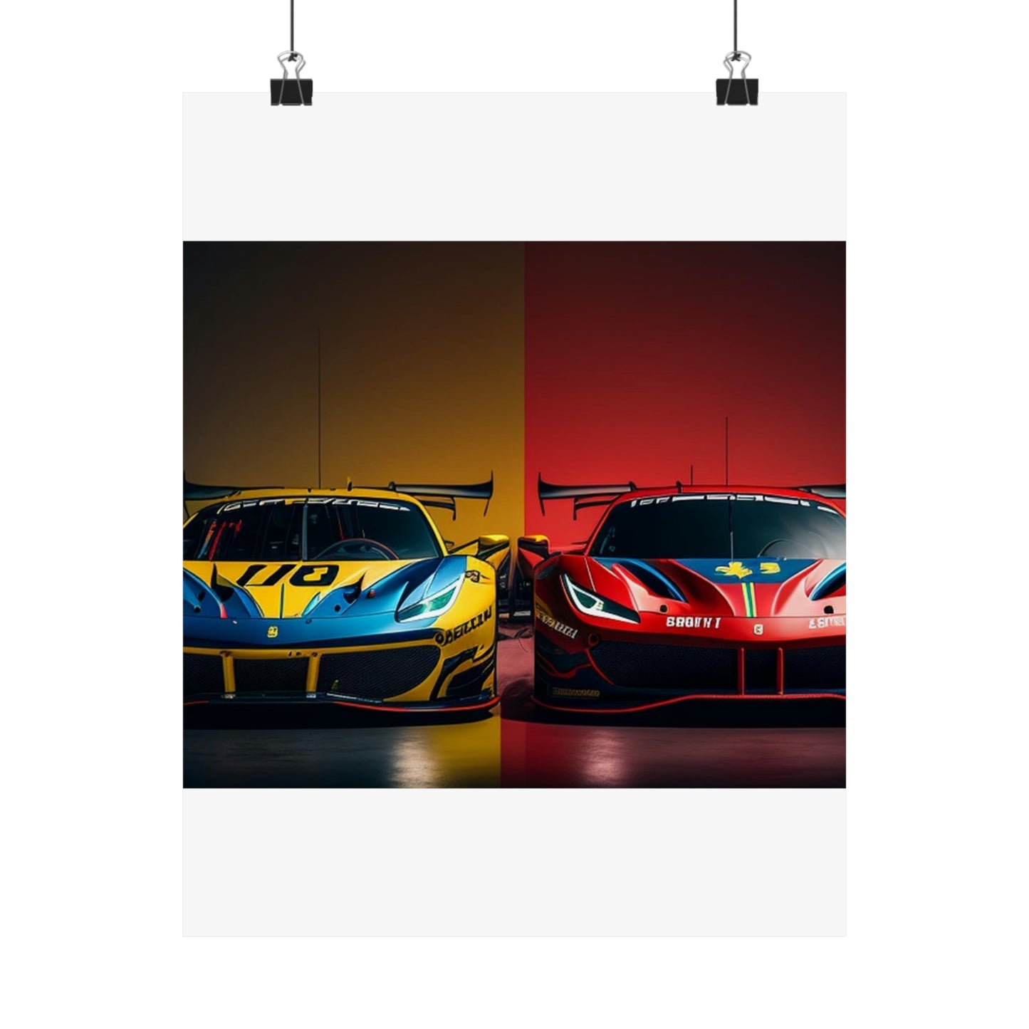 Premium Matte Vertical Posters Ferrari Red Blue 3