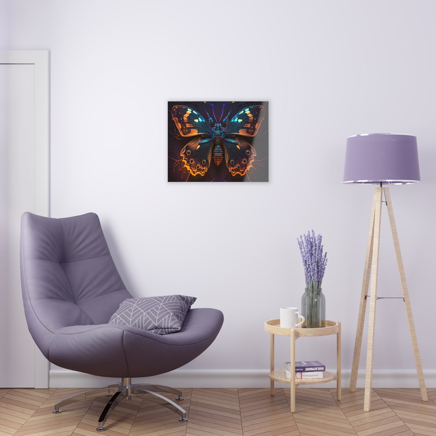 Acrylic Prints Neon Hue Butterfly 2