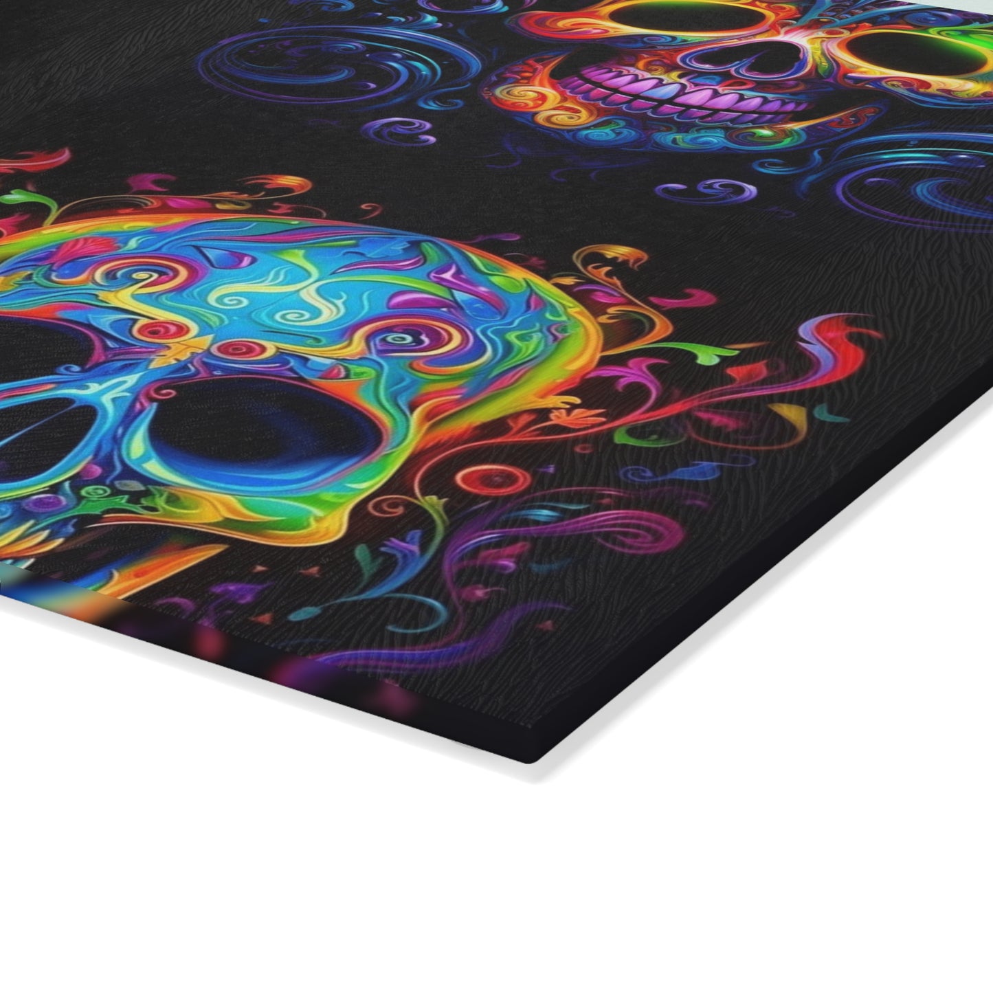Glass Cutting Board Macro Skull Color 5