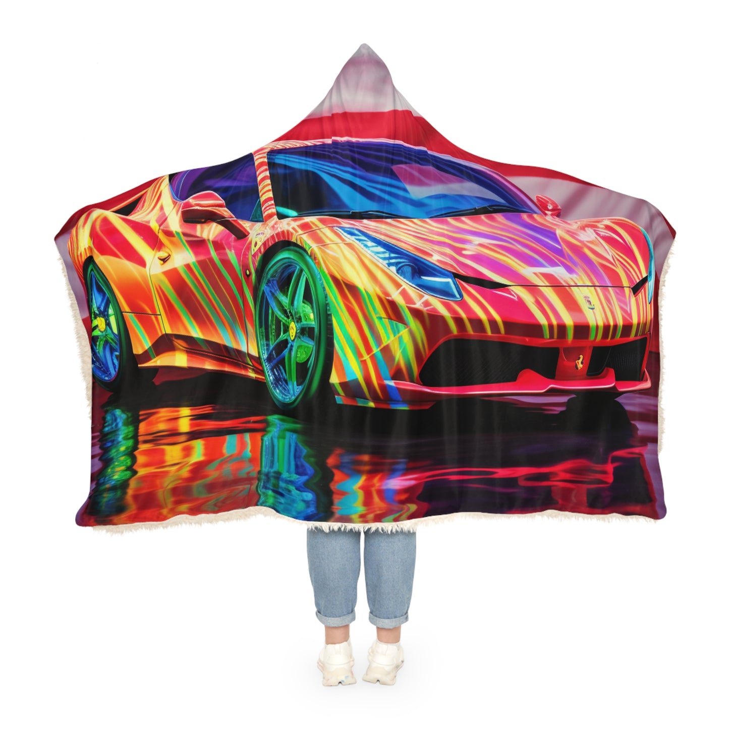 Snuggle Hooded Blanket Hyper Colorfull Ferrari 4