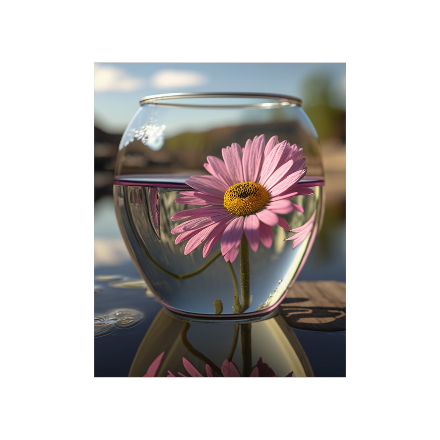 Premium Matte Vertical Posters Daisy in a vase 1