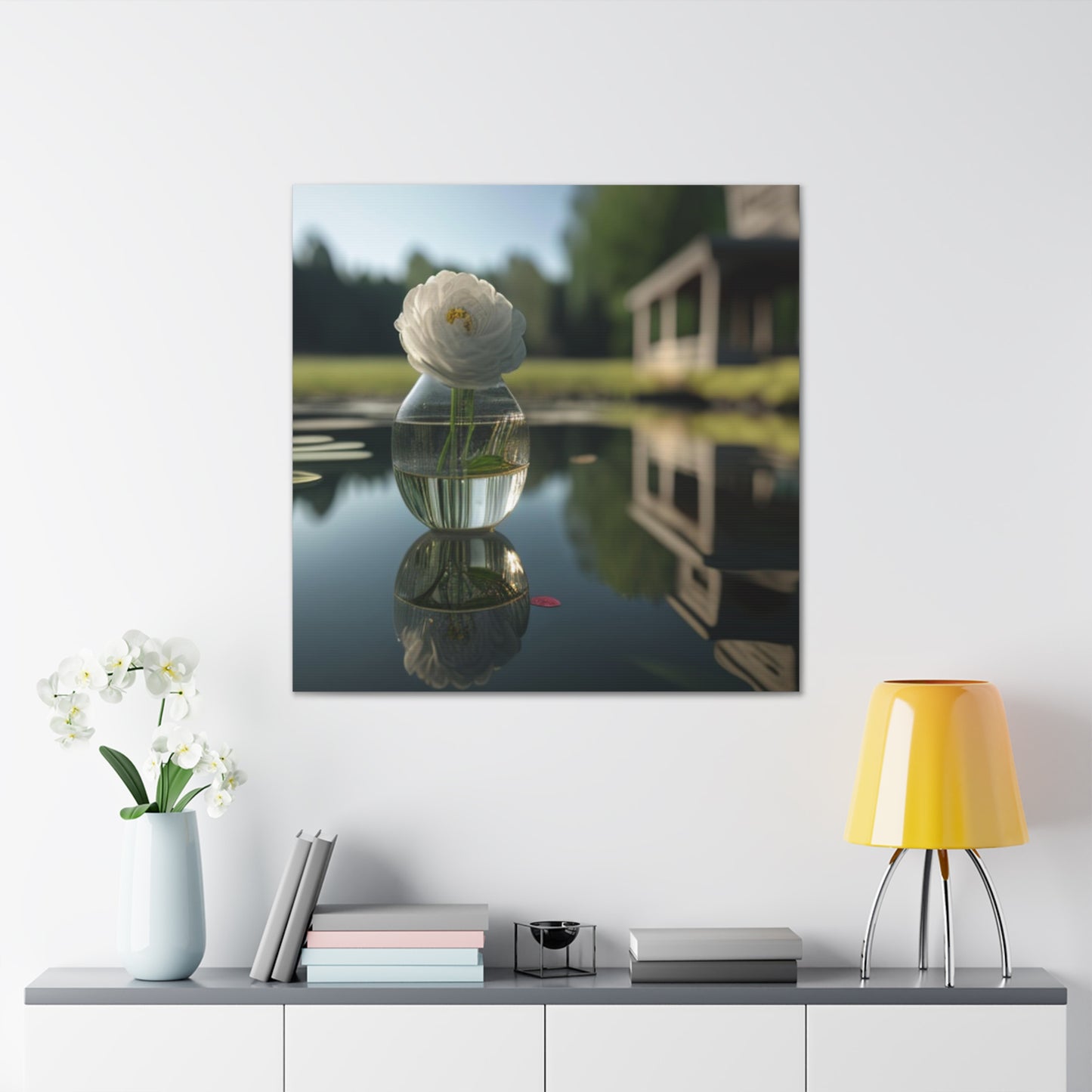 Canvas Gallery Wraps White Peony glass vase 1