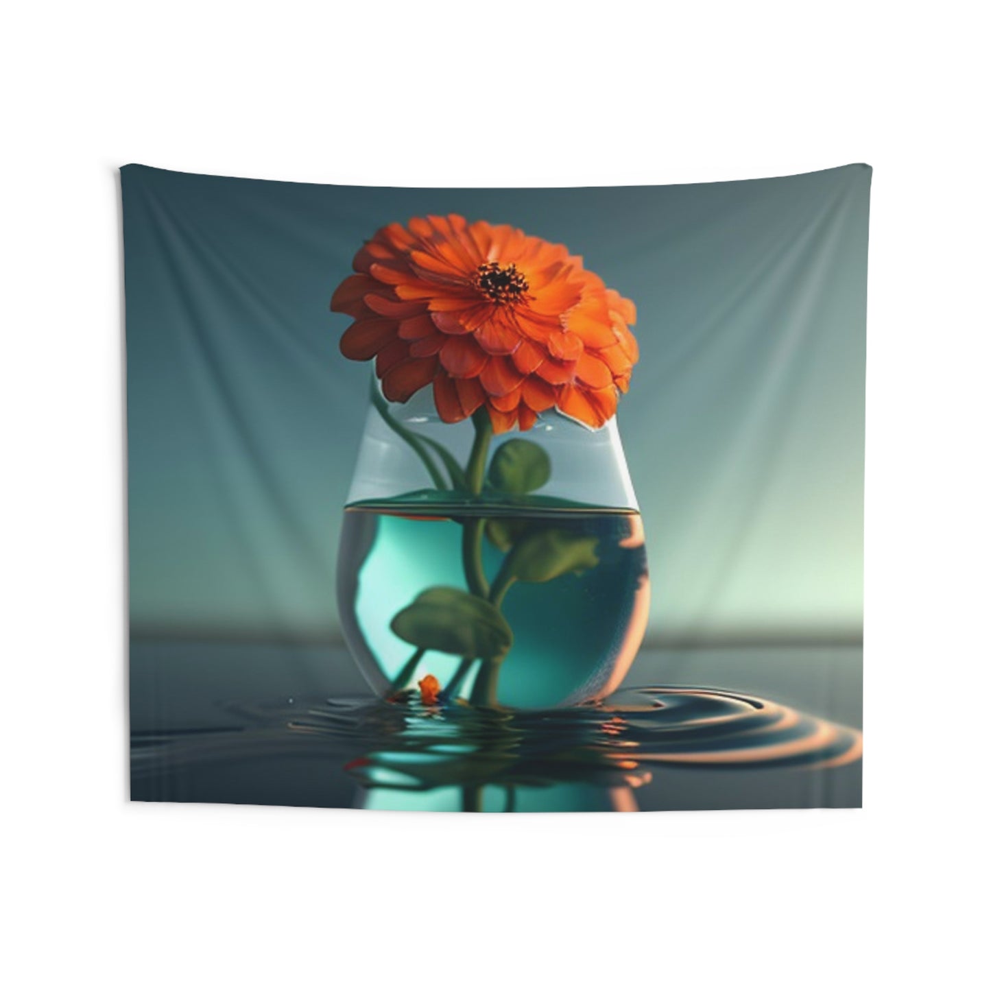 Indoor Wall Tapestries Orange Zinnia 1