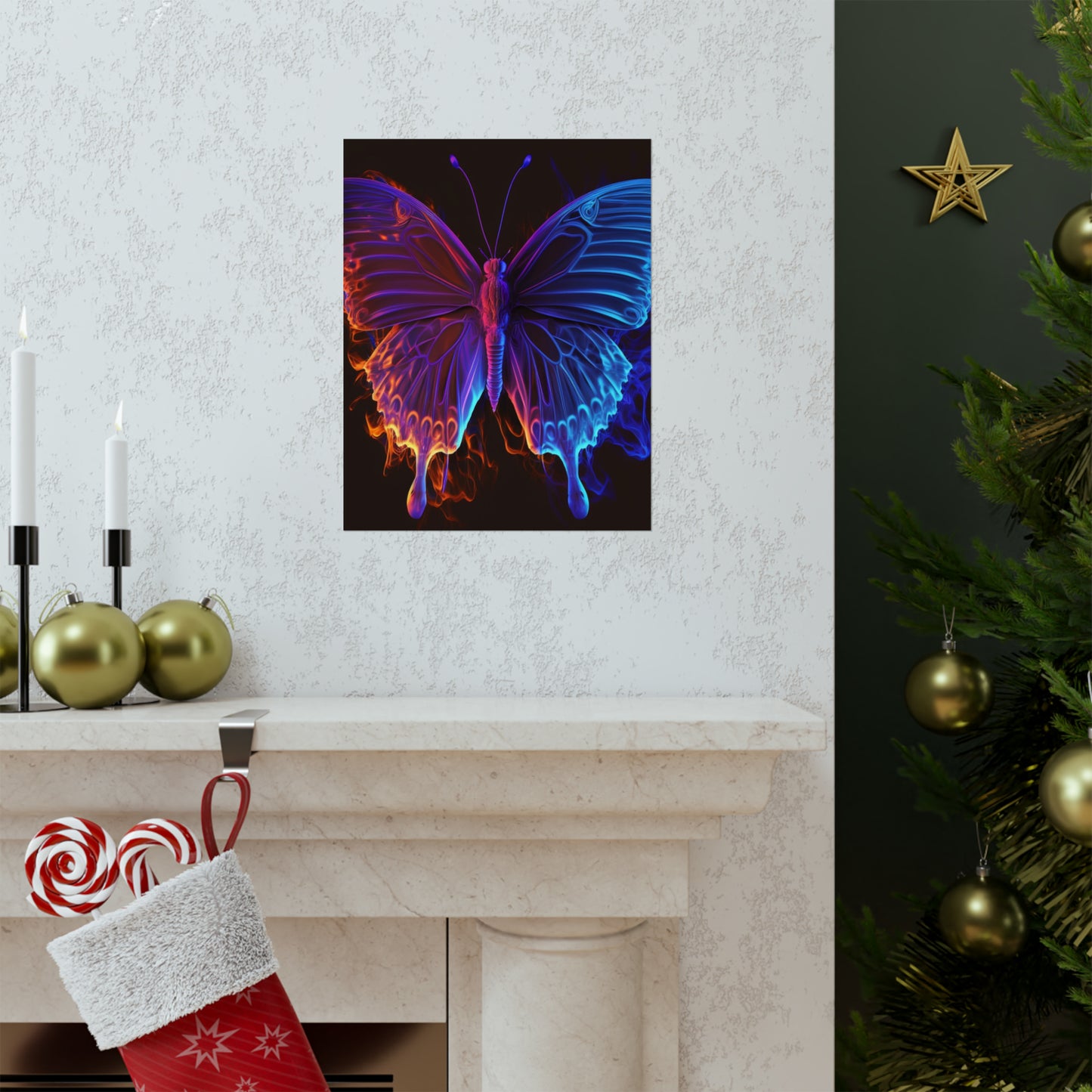 Premium Matte Vertical Posters Thermal Butterfly 1