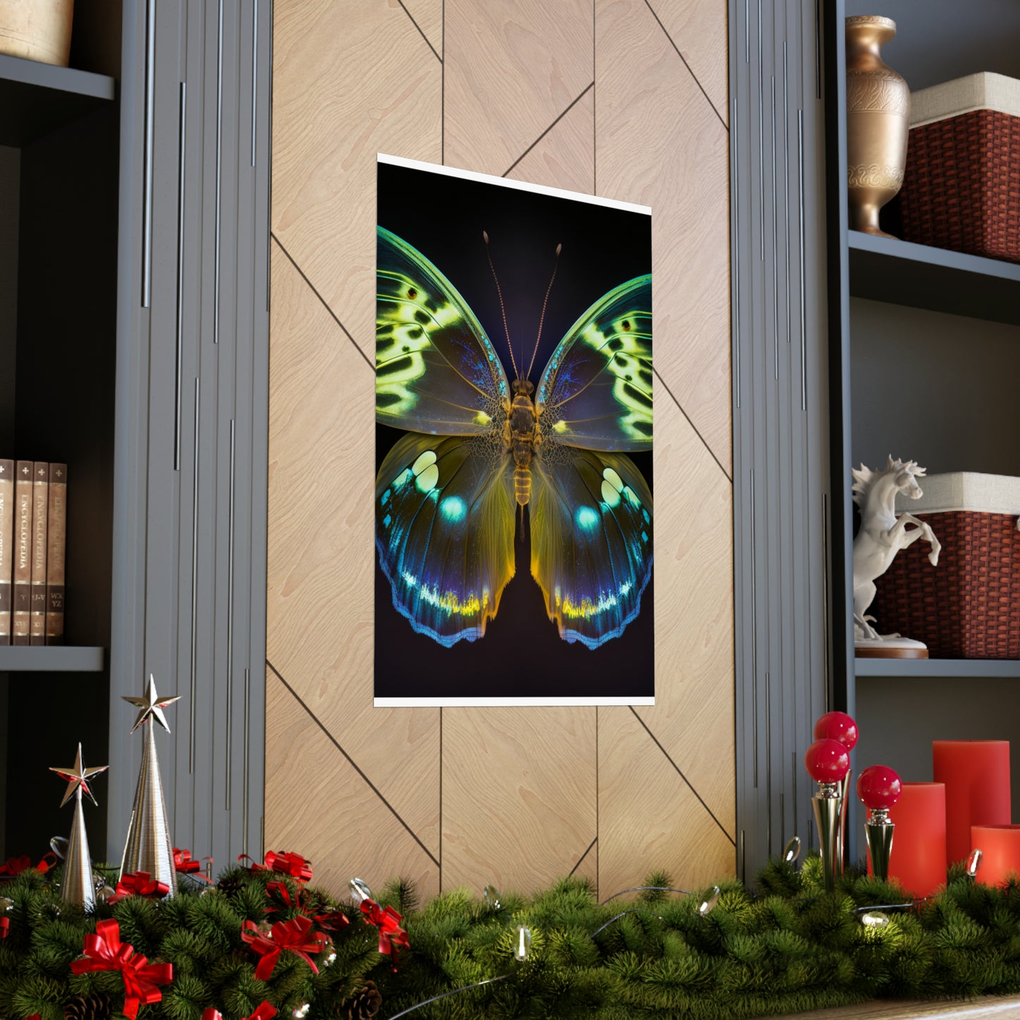 Premium Matte Vertical Posters Neon Hue Butterfly 1