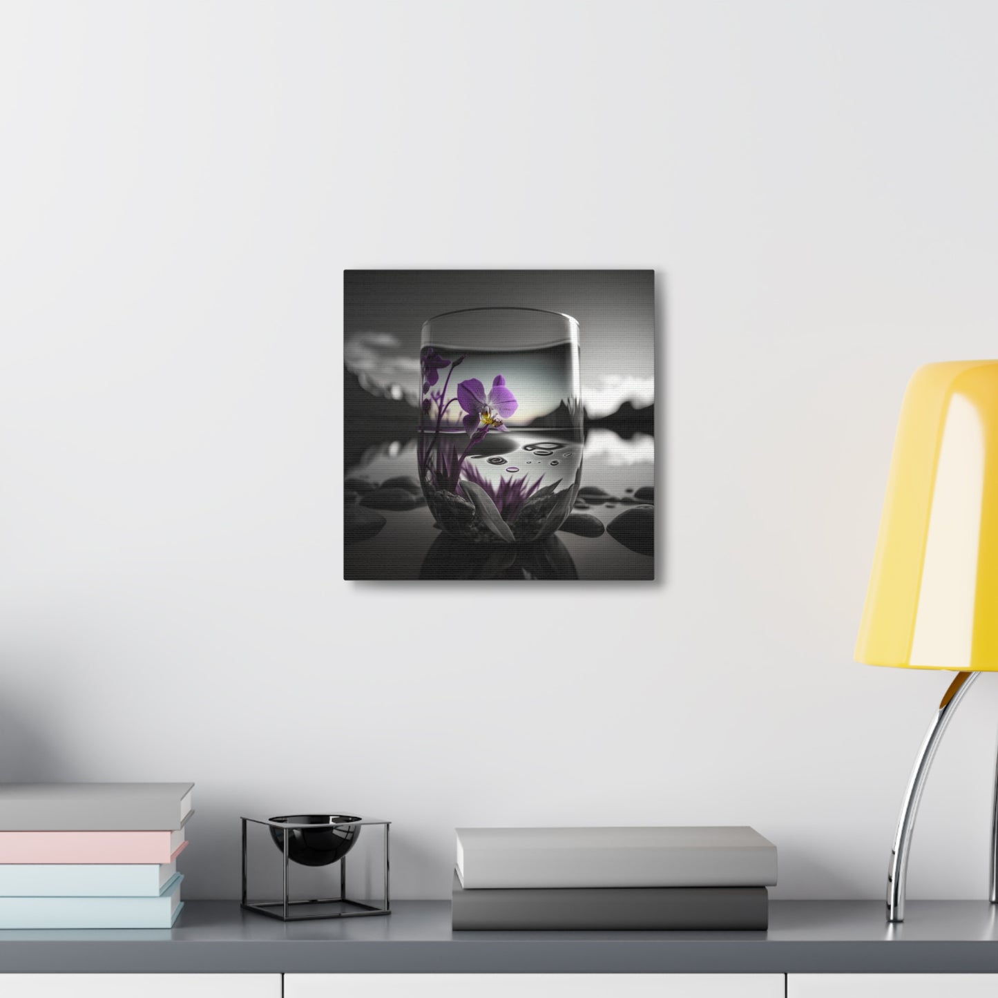 Canvas Gallery Wraps Purple Orchid Glass vase 2