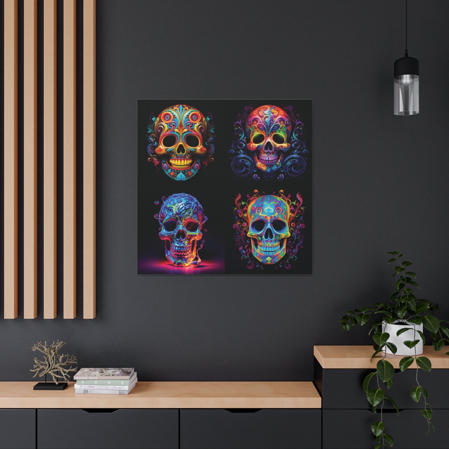 Canvas Gallery Wraps Macro Skull Color 5