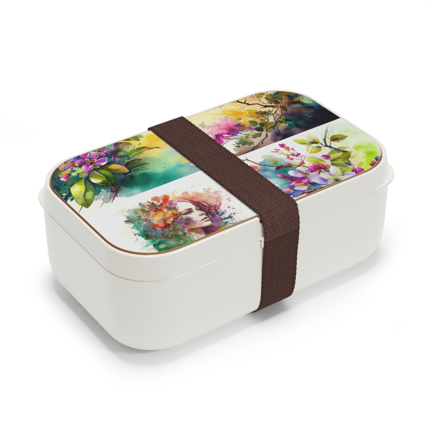 Bento Lunch Box Mother Nature Bright Spring Colors Realistic Watercolor 5