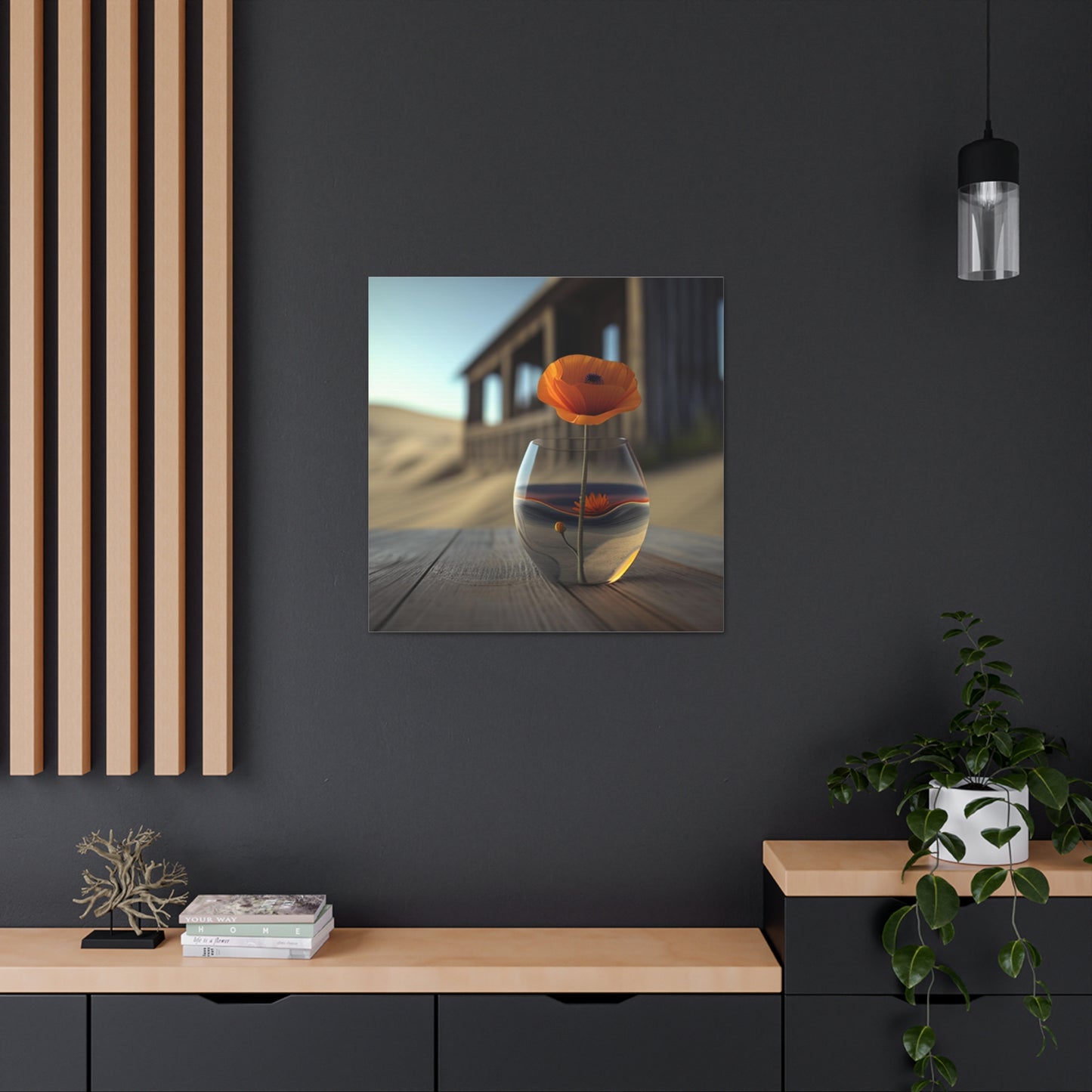 Canvas Gallery Wraps Poppy in a Glass Vase 4