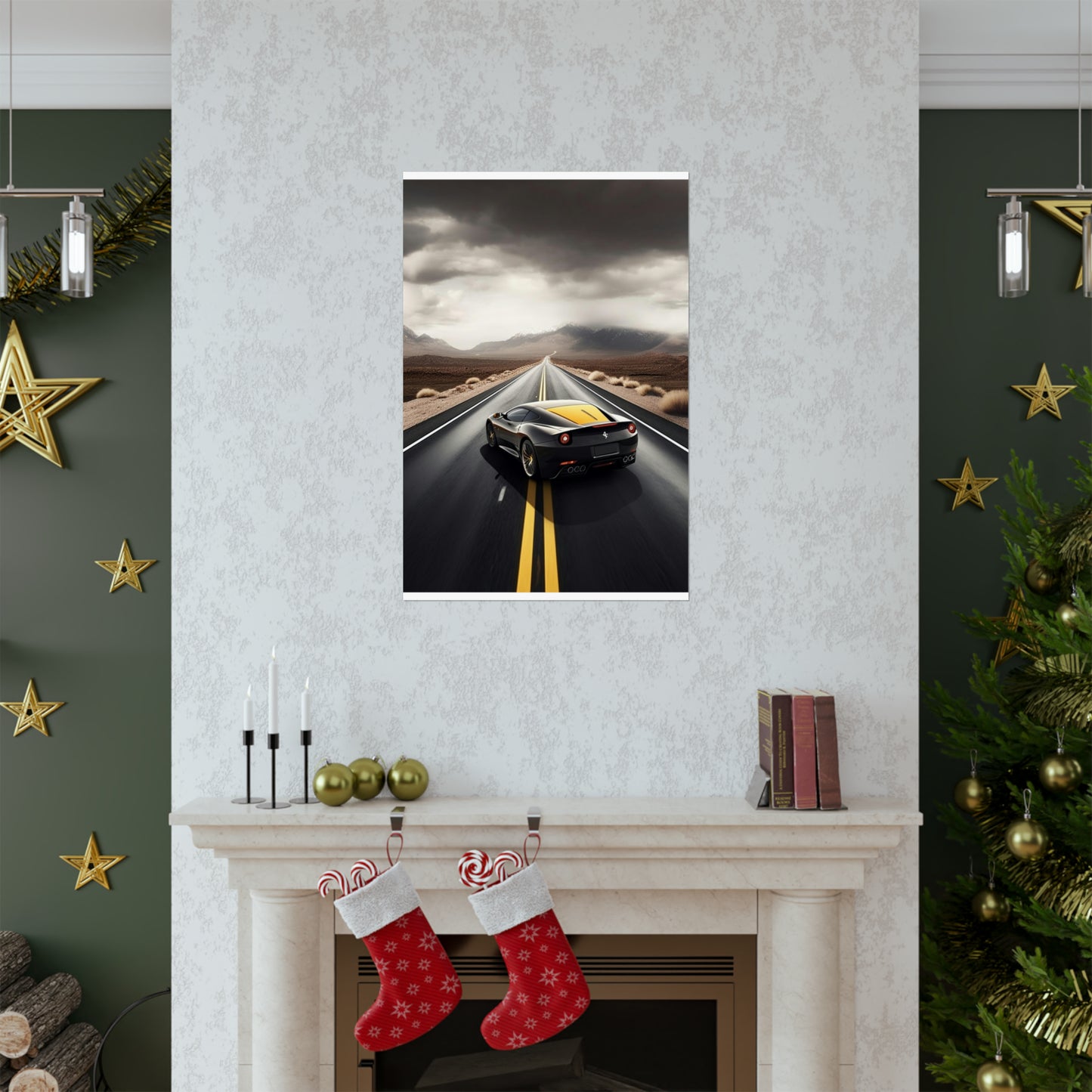 Premium Matte Vertical Posters Ferrari Road 4