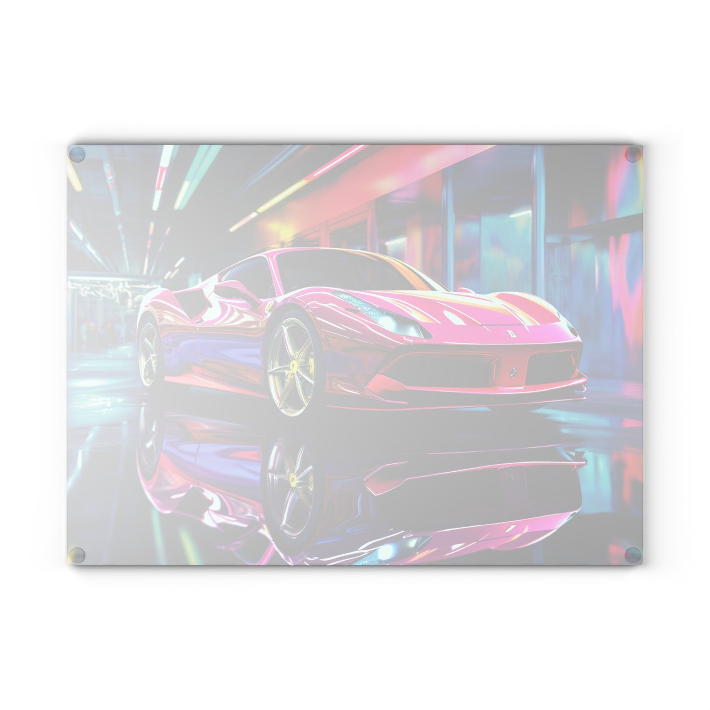 Glass Cutting Board Pink Macro Ferrari 4