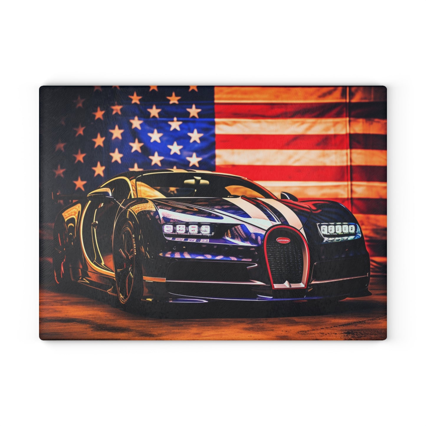 Glass Cutting Board Macro Bugatti American Flag 4