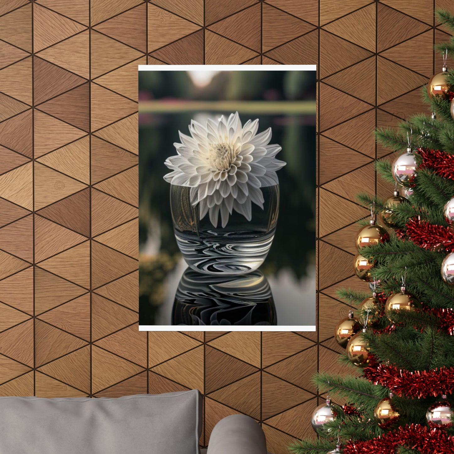 Premium Matte Vertical Posters White Dahlia 2