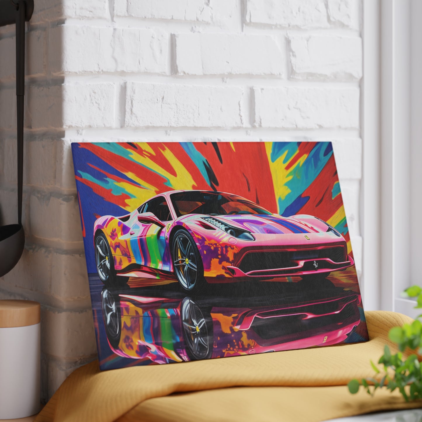 Glass Cutting Board Hyper Colorfull Ferrari 3