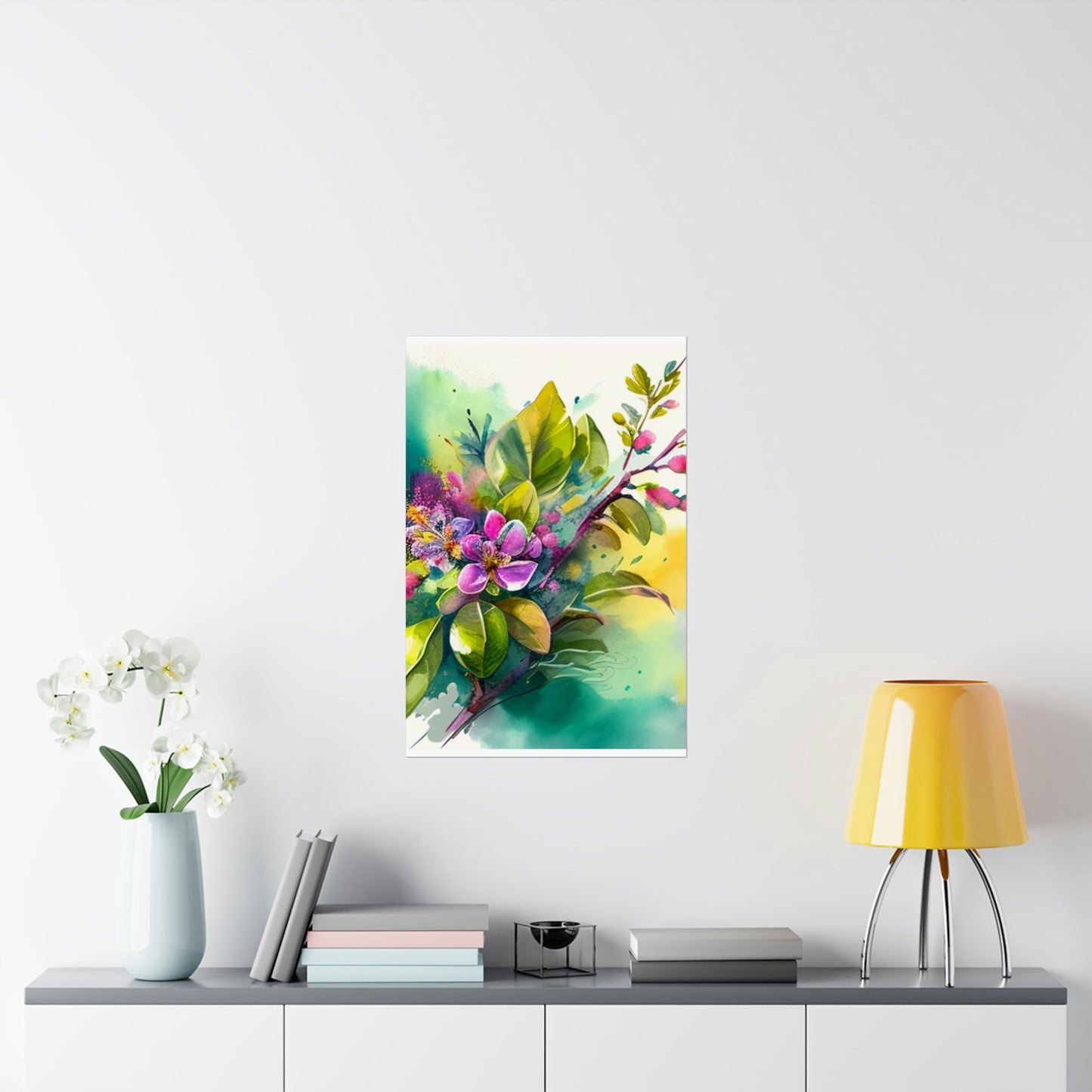 Premium Matte Vertical Posters Mother Nature Bright Spring Colors Realistic Watercolor 1