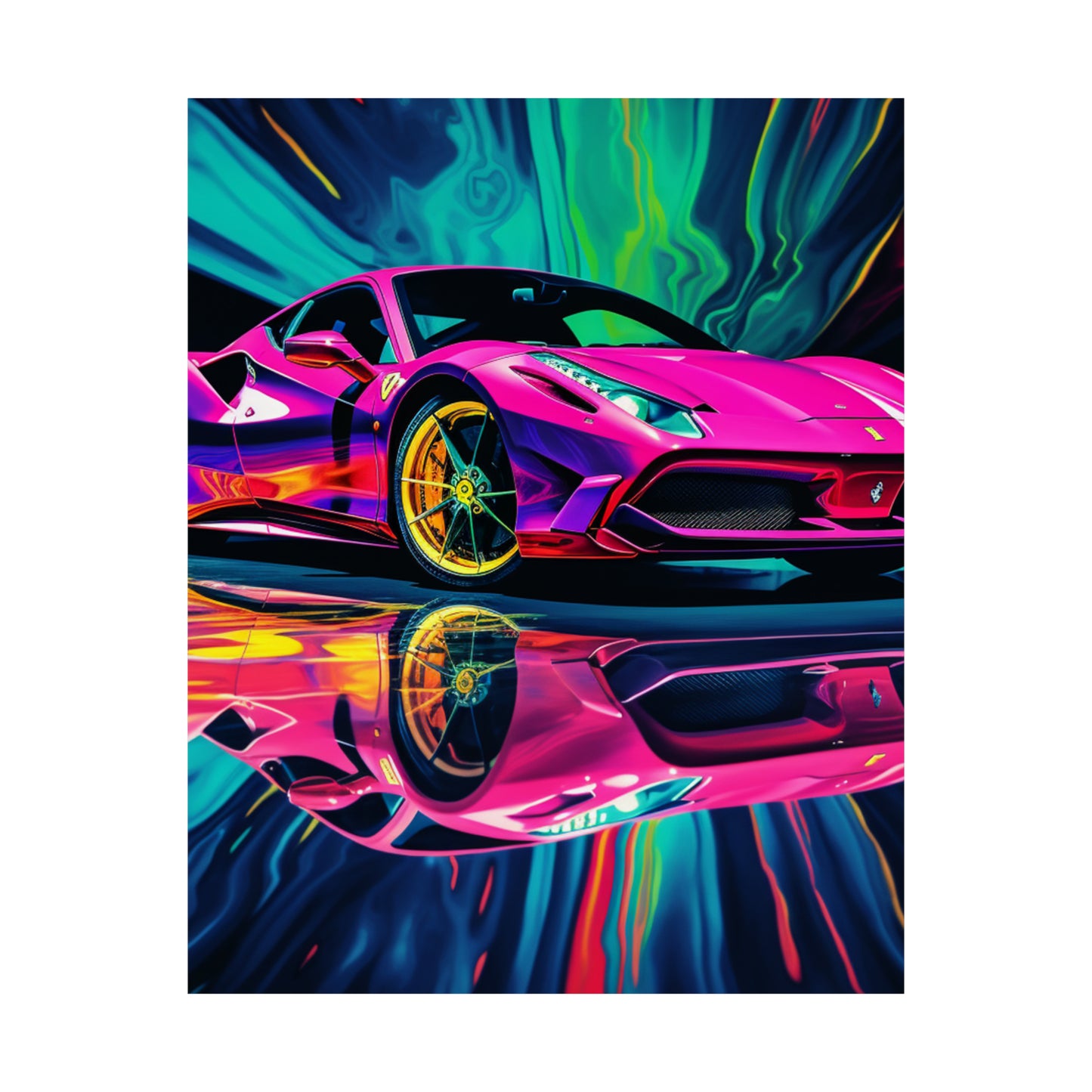 Premium Matte Vertical Posters Pink Ferrari Macro 4