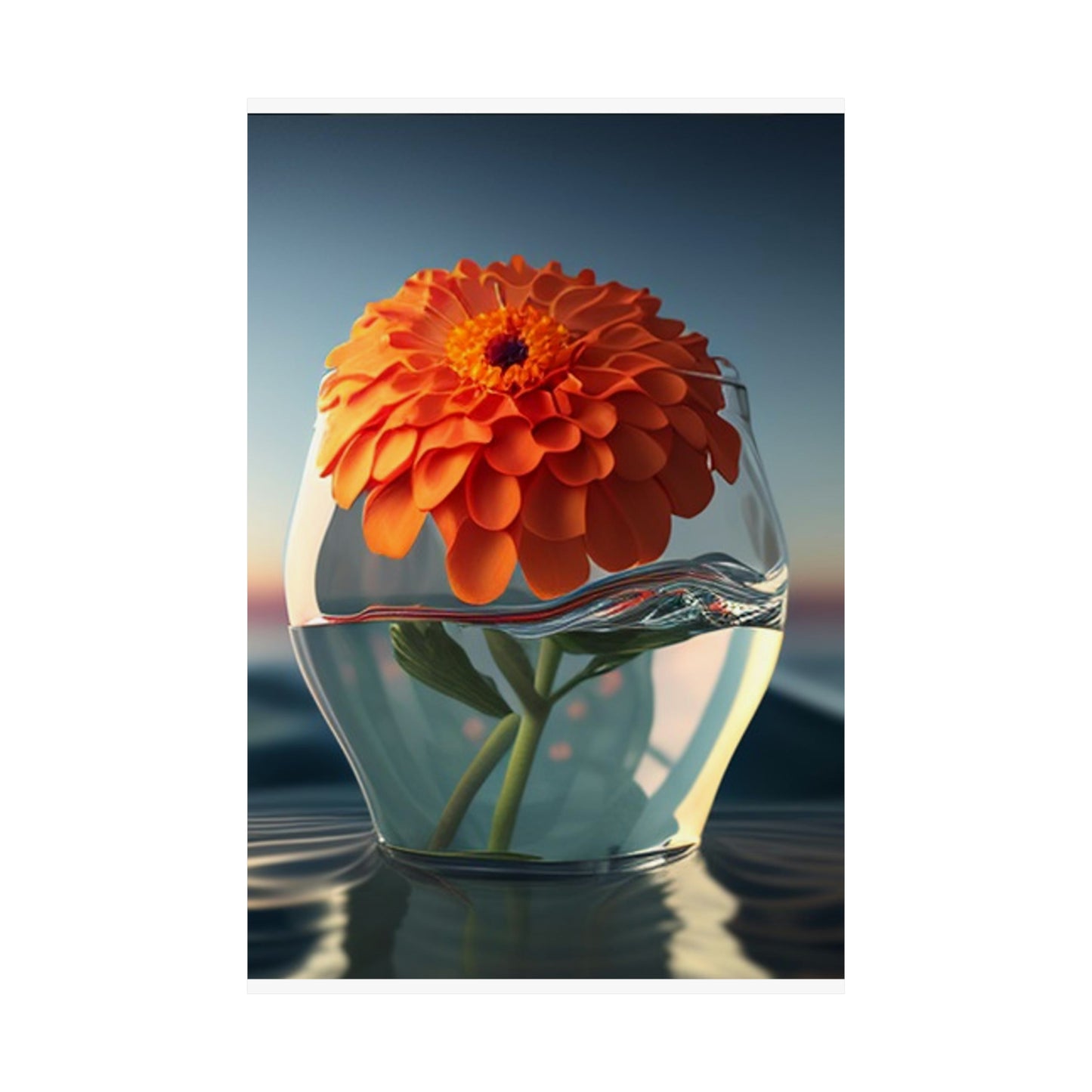 Premium Matte Vertical Posters Orange Zinnia 4