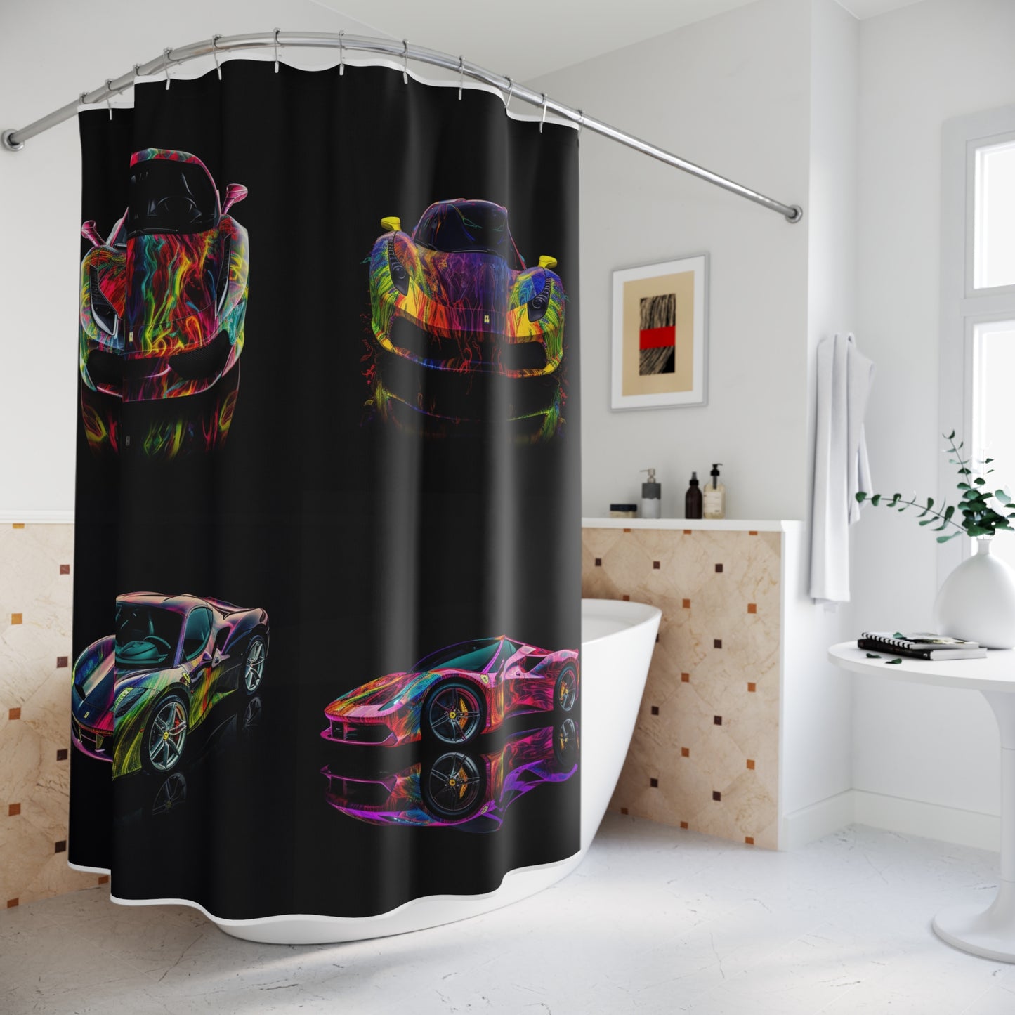 Polyester Shower Curtain Ferrari Color 5