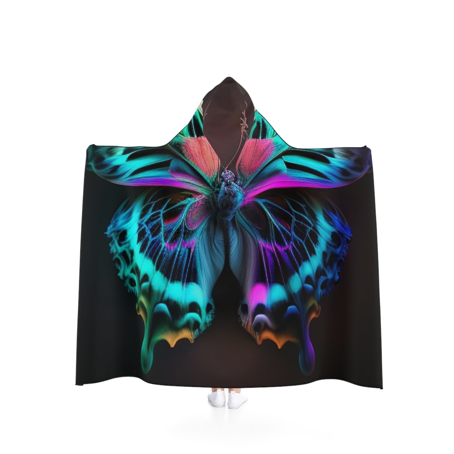 Hooded Blanket Neon Butterfly Fusion 1