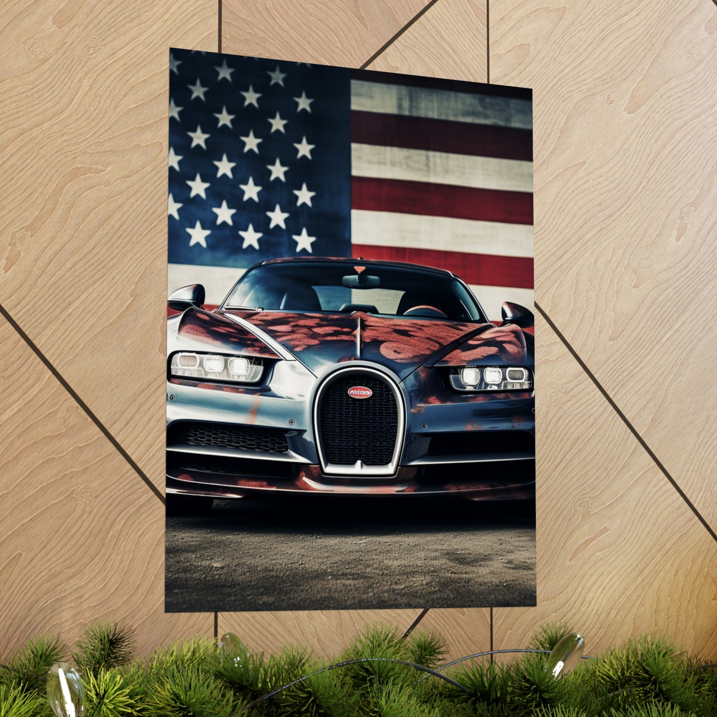 Premium Matte Vertical Posters Bugatti Flag 3