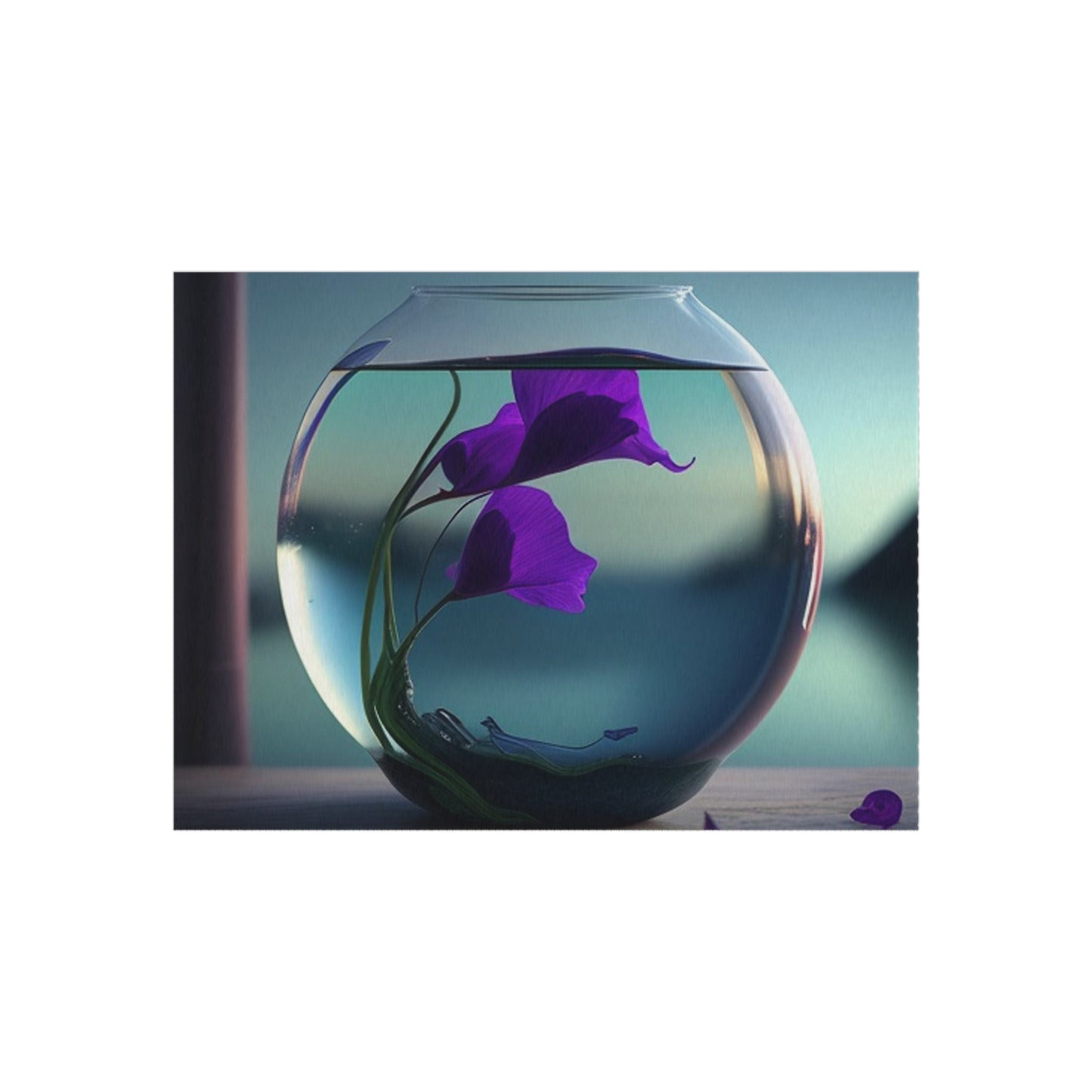 Outdoor Rug  Purple Sweet pea in a vase 2