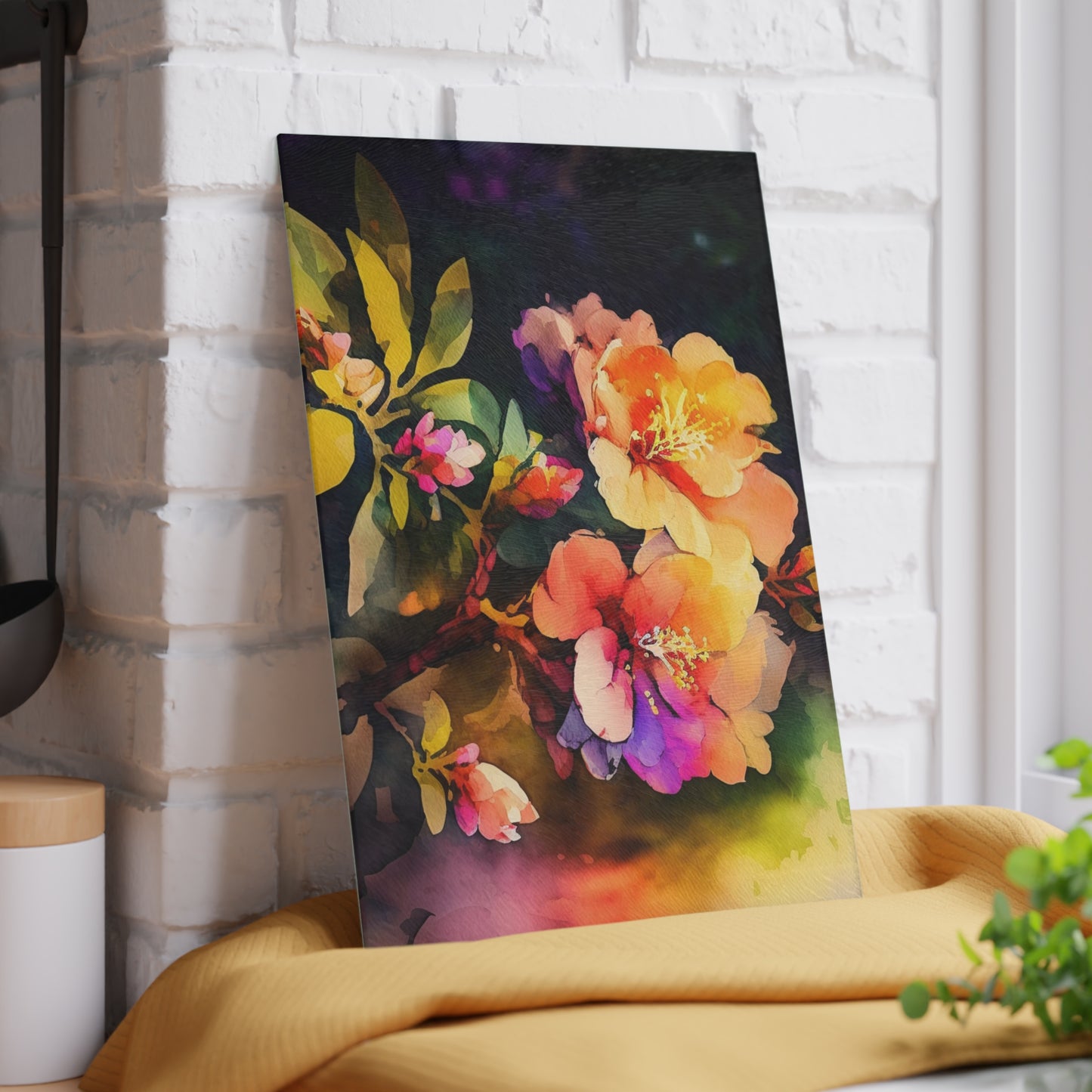 Glass Cutting Board Bright Spring Flowers 2