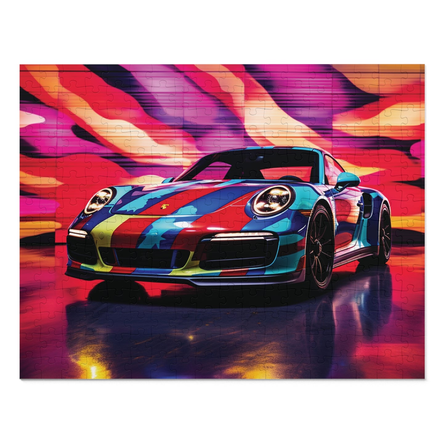 Jigsaw Puzzle (30, 110, 252, 500,1000-Piece) Macro American Flag Porsche 1