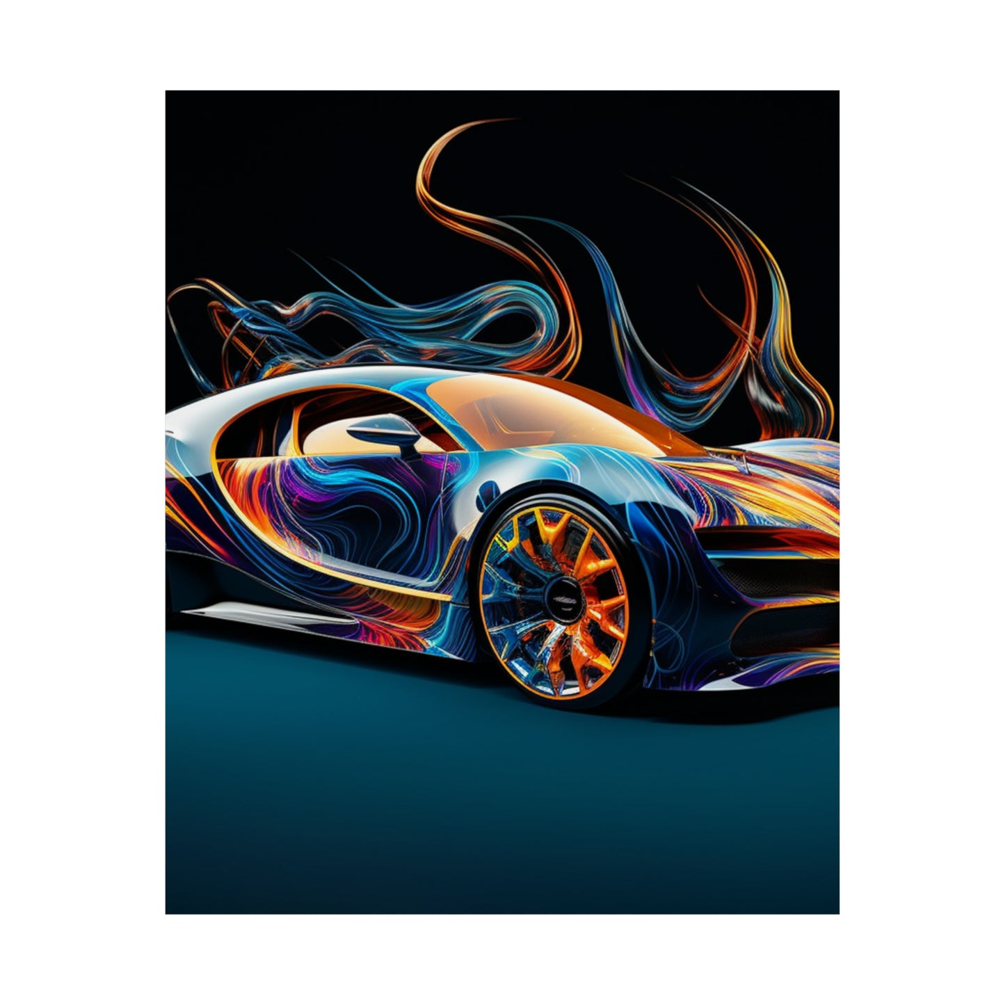 Premium Matte Vertical Posters Bugatti Abstract Flair 2