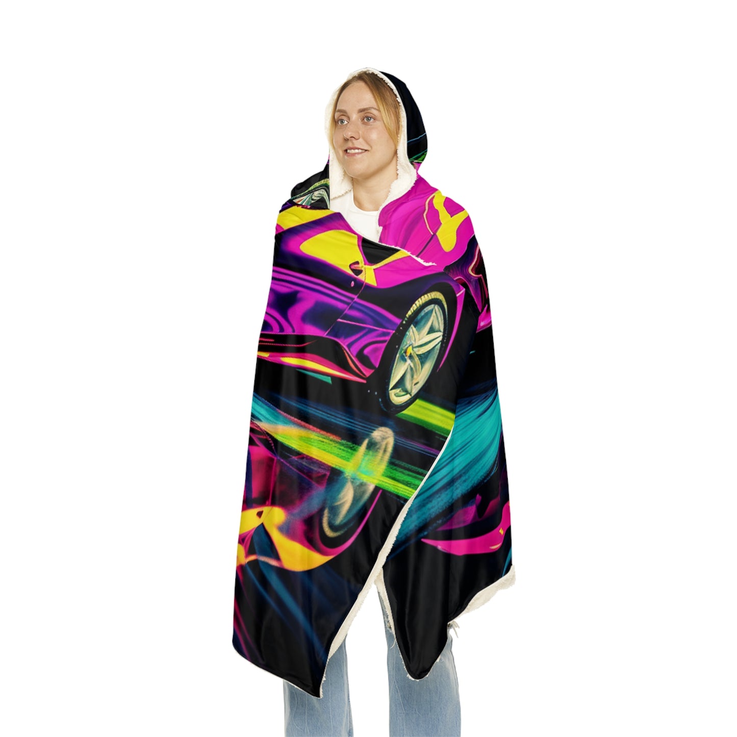 Snuggle Hooded Blanket Pink Ferrari Macro 3