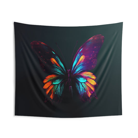 Indoor Wall Tapestries Hyper Colorful Butterfly Macro 4