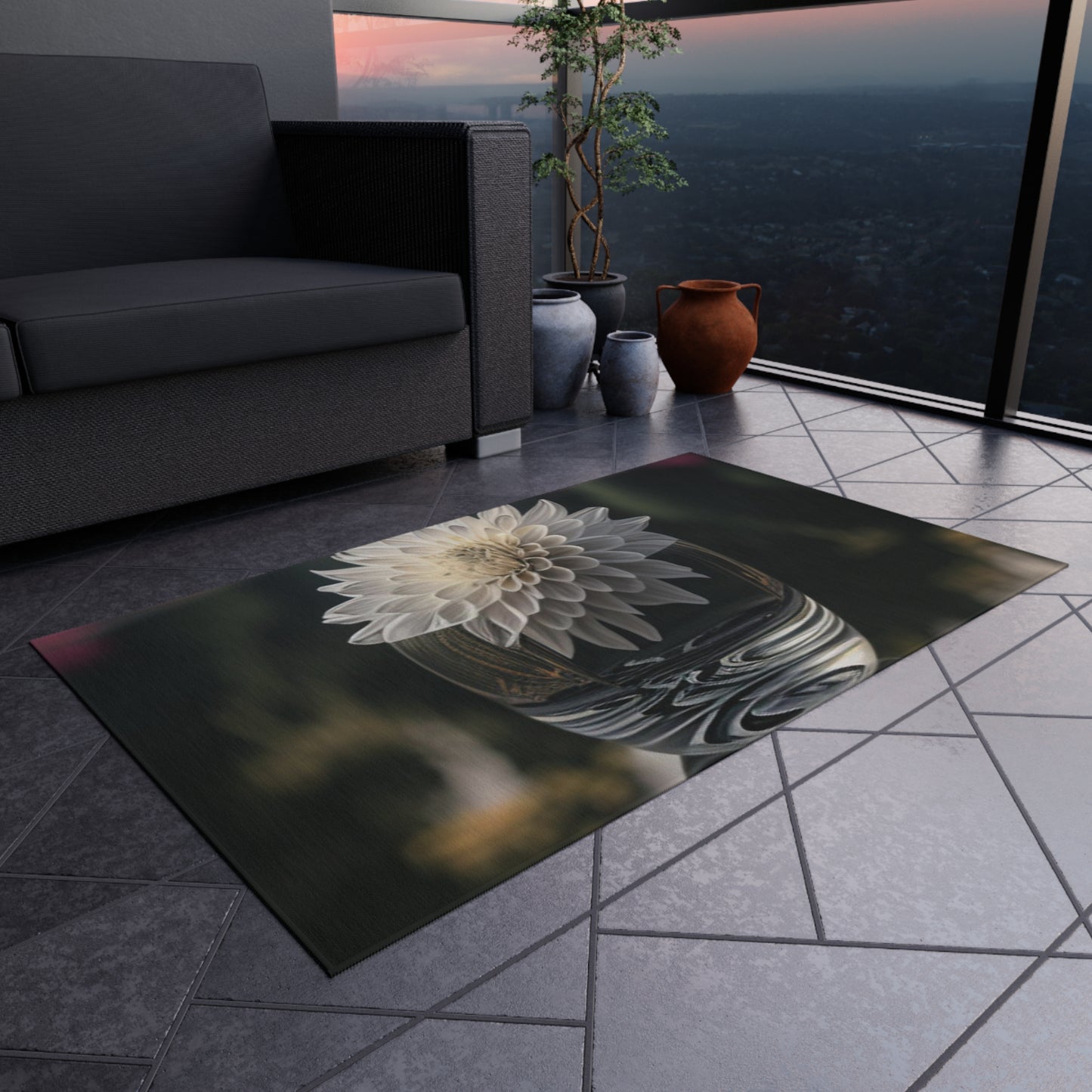 Outdoor Rug  White Dahlia 2