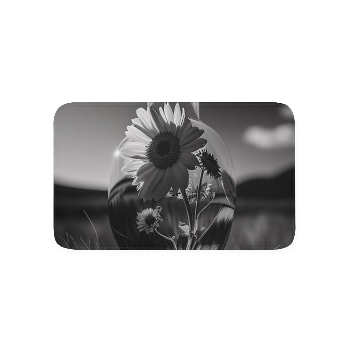 Memory Foam Bath Mat Yellw Sunflower in a vase 4