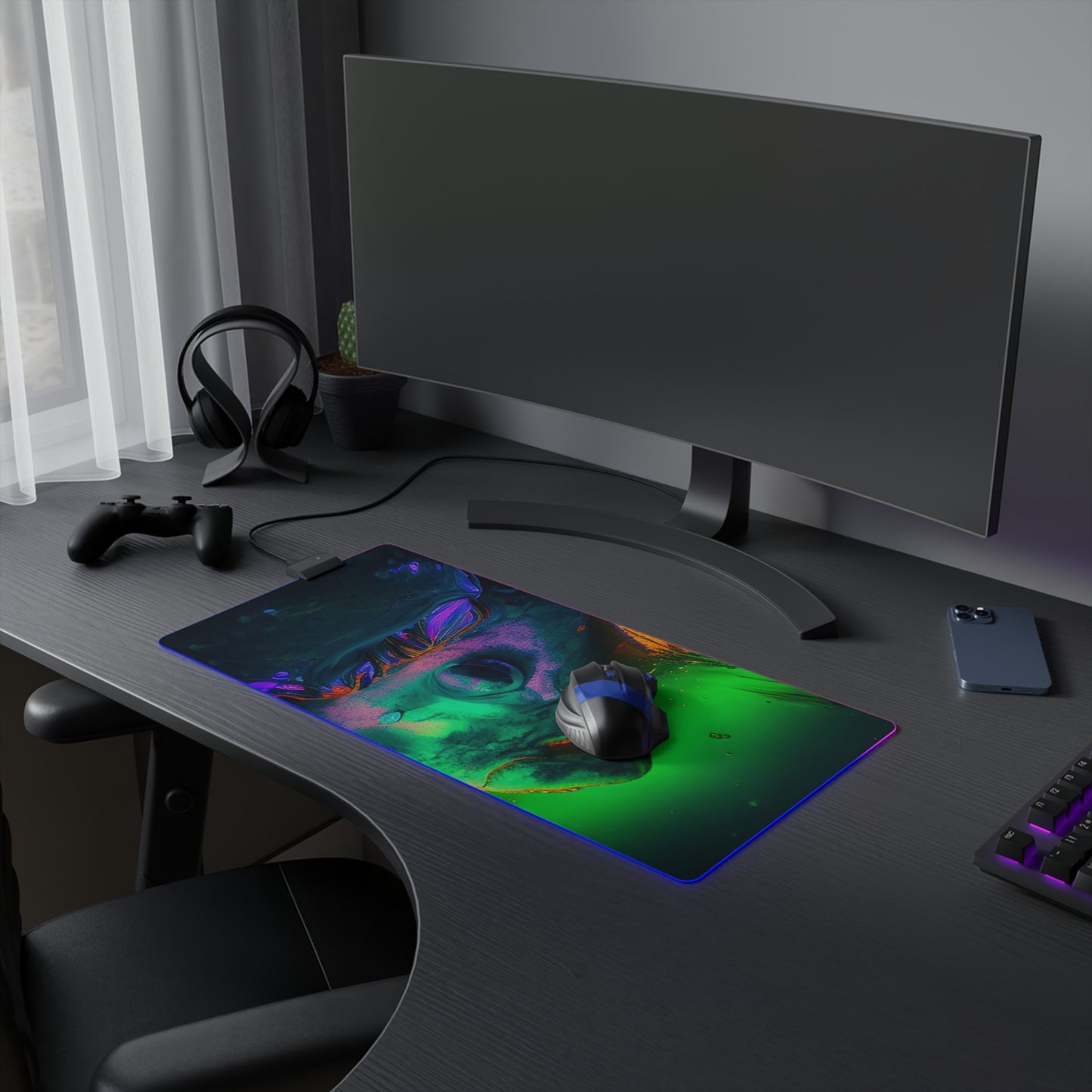 LED Gaming Mouse Pad Florescent Glow 1