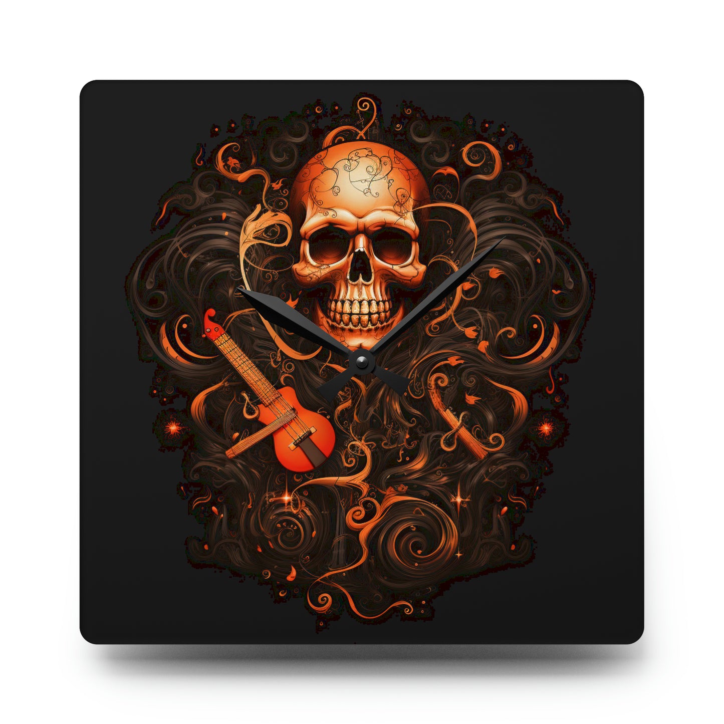 Acrylic Wall Clock Skull Treble Clef 4