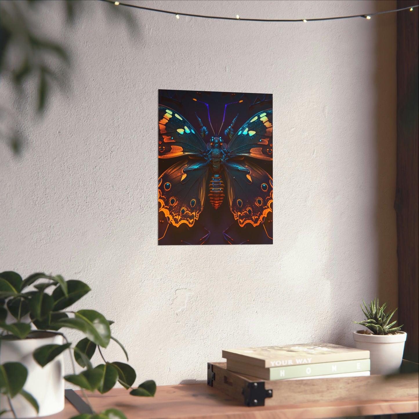 Premium Matte Vertical Posters Neon Hue Butterfly 2