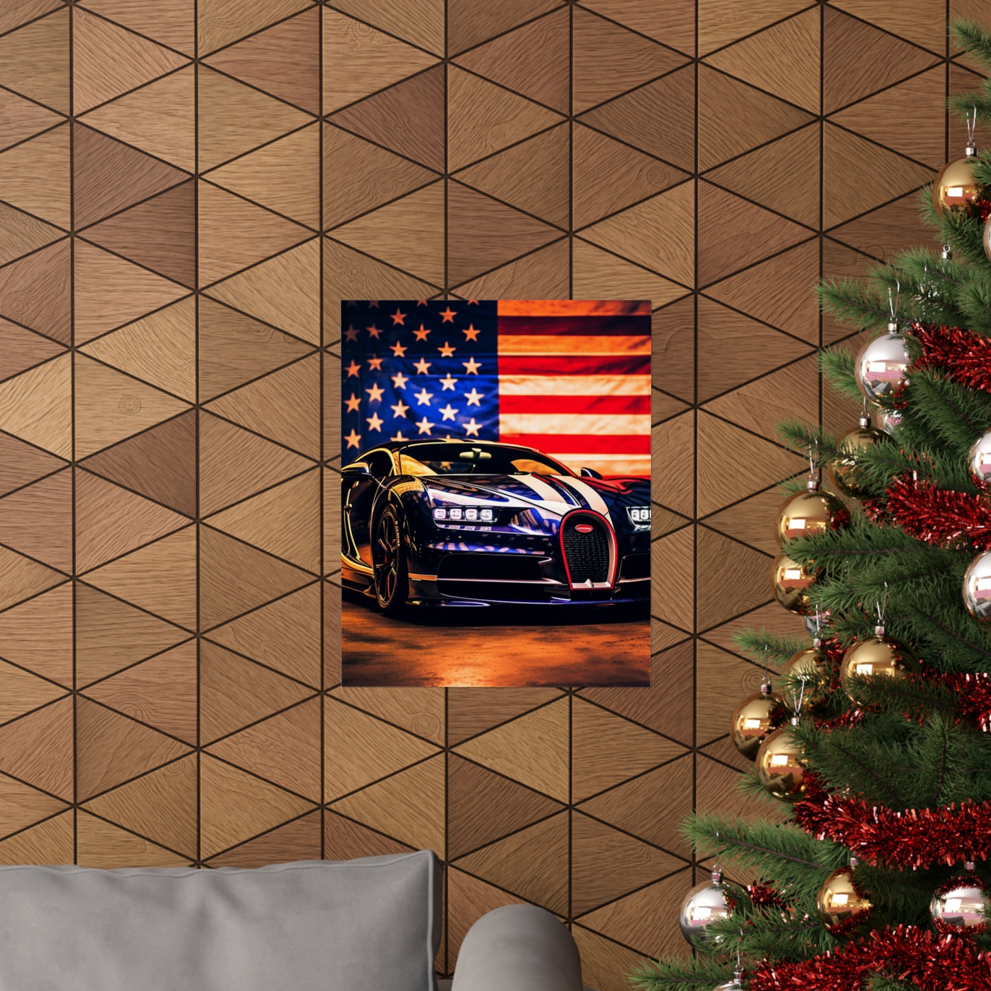 Premium Matte Vertical Posters Macro Bugatti American Flag 4