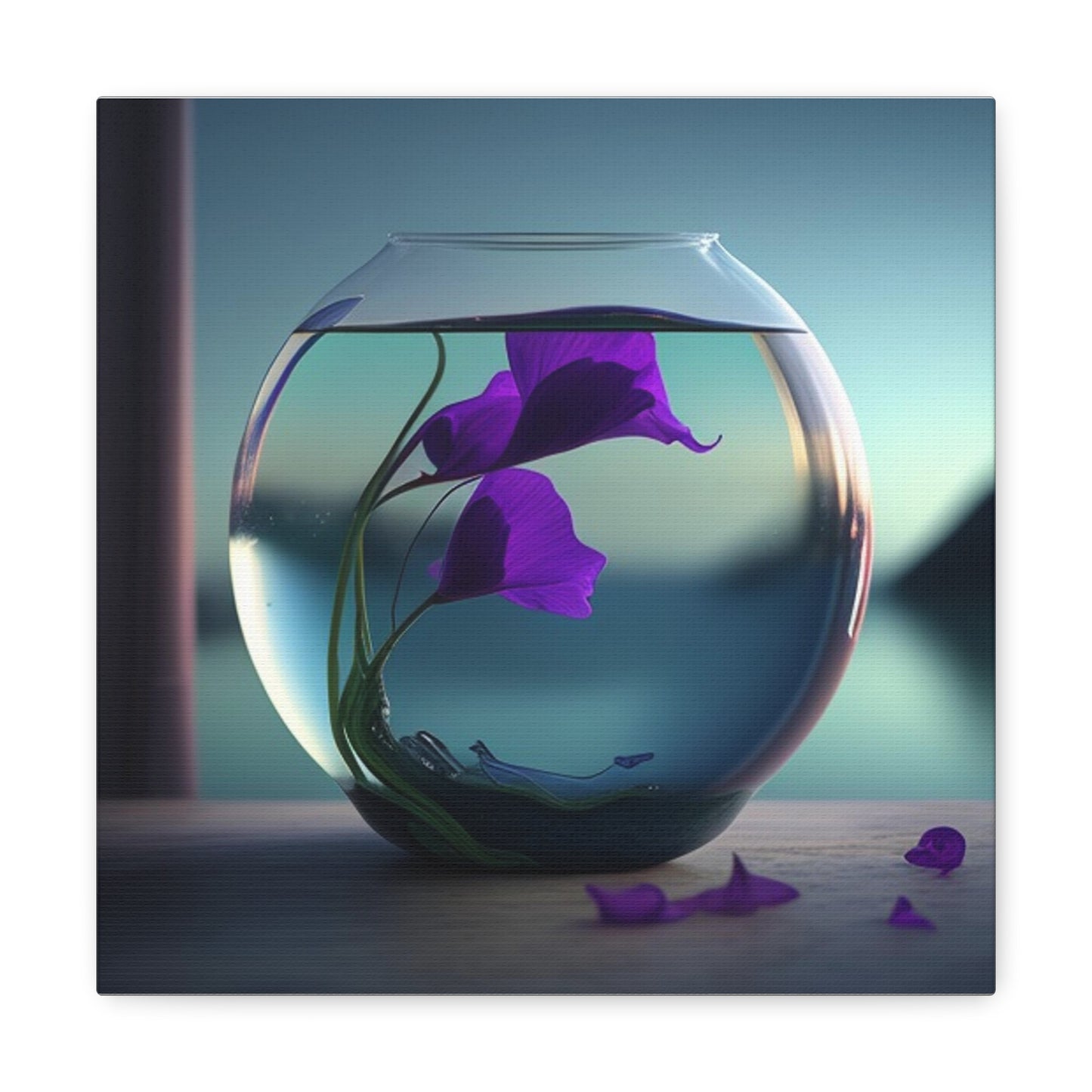 Canvas Gallery Wraps Purple Sweet pea in a vase 2