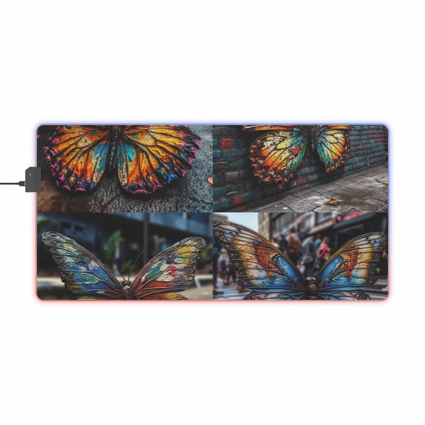 LED Gaming Mouse Pad Liquid Street Butterfly 5