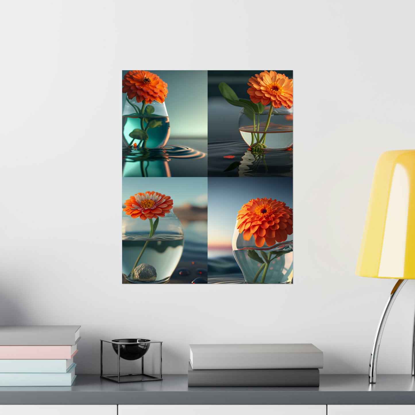 Premium Matte Vertical Posters Orange Zinnia 5