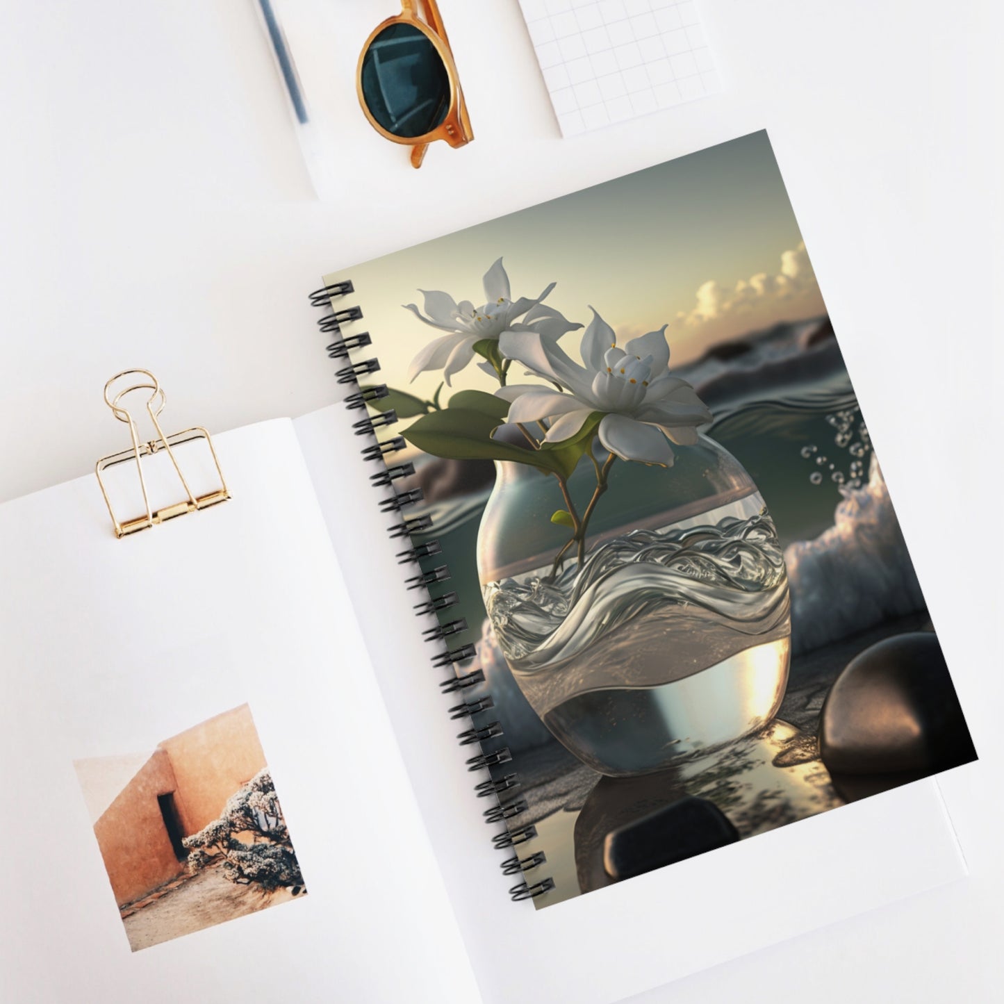 Spiral Notebook - Ruled Line Jasmine glass vase 2