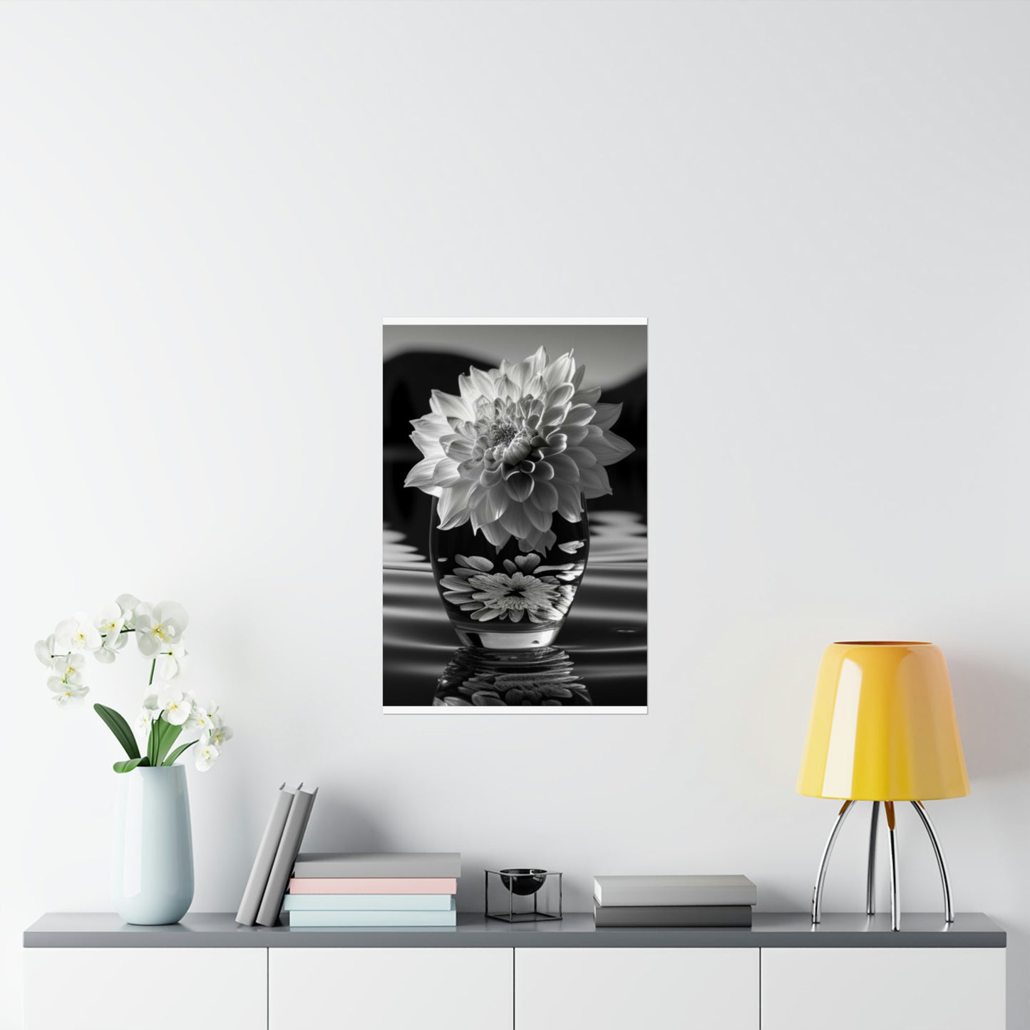 Premium Matte Vertical Posters White Dahlia 4