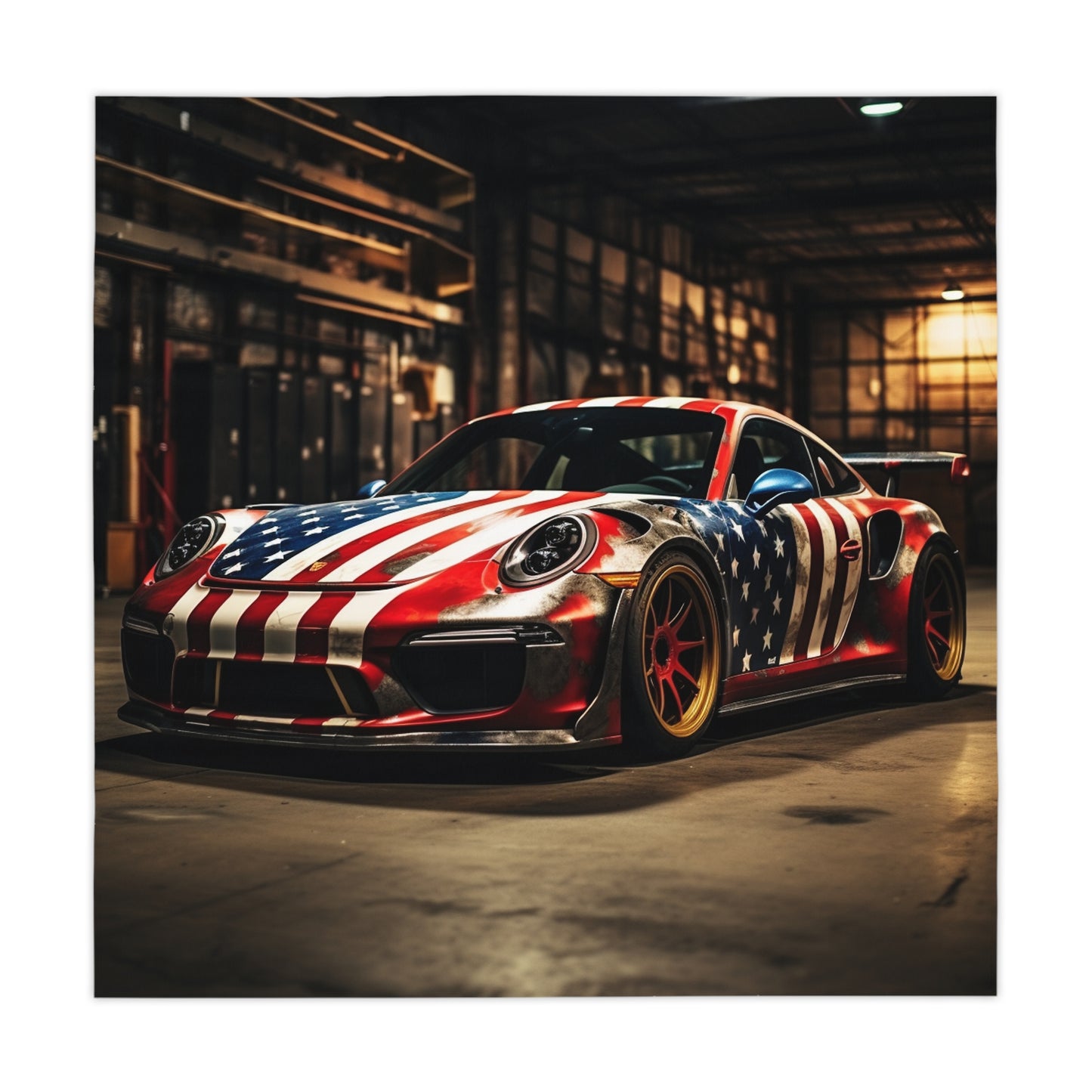 Tablecloth American Flag Porsche 4