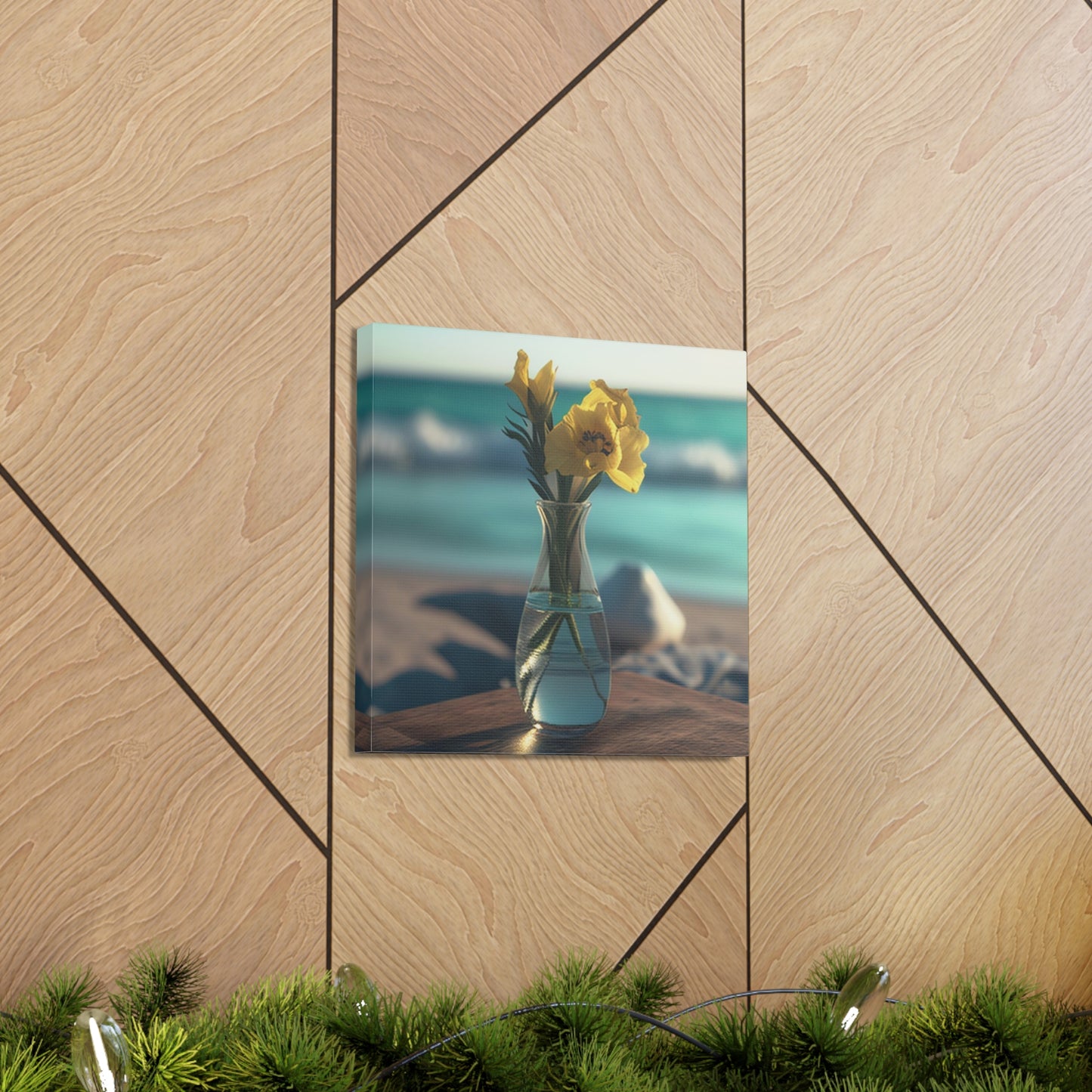 Canvas Gallery Wraps Yellow Gladiolus glass 4