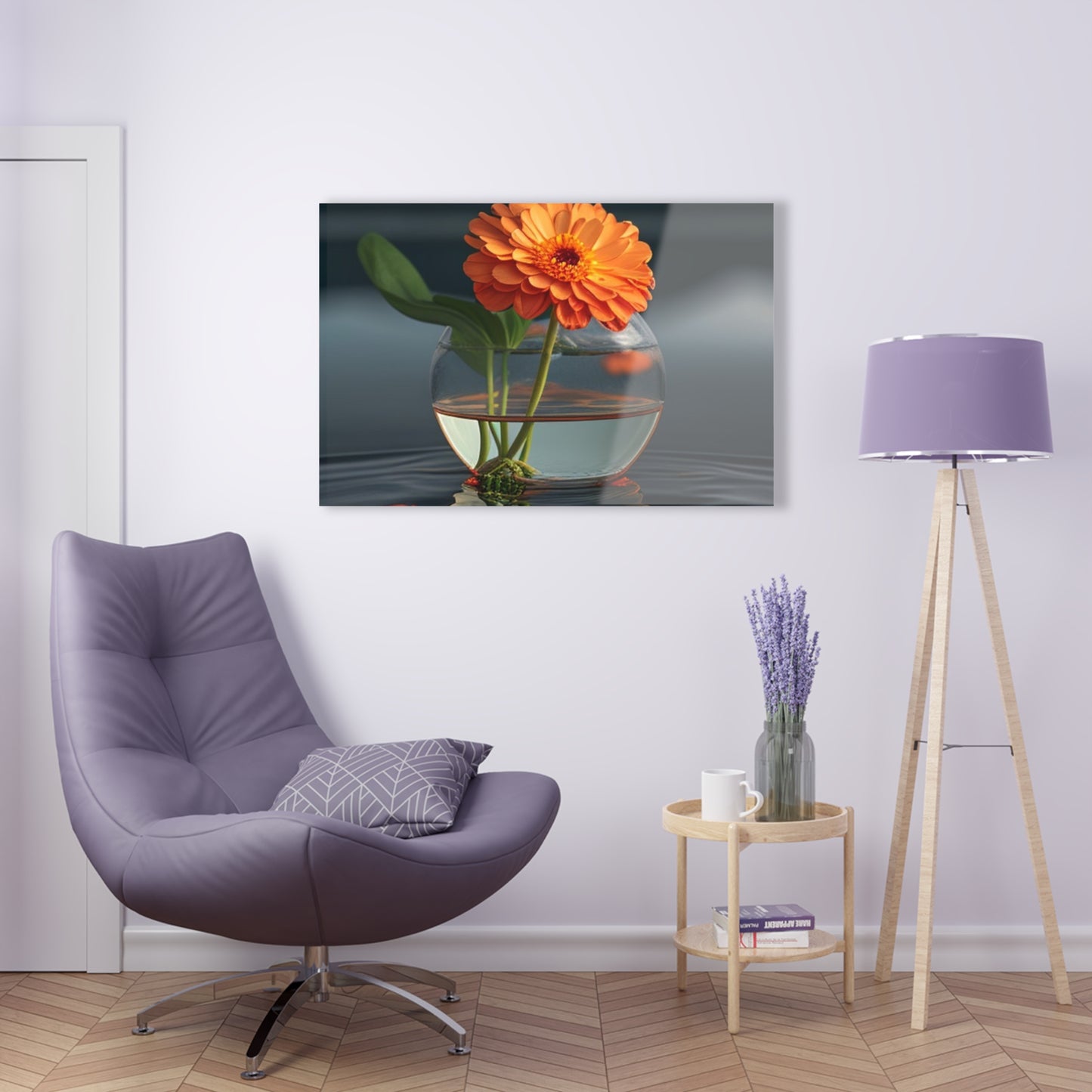 Acrylic Prints Orange Zinnia 2