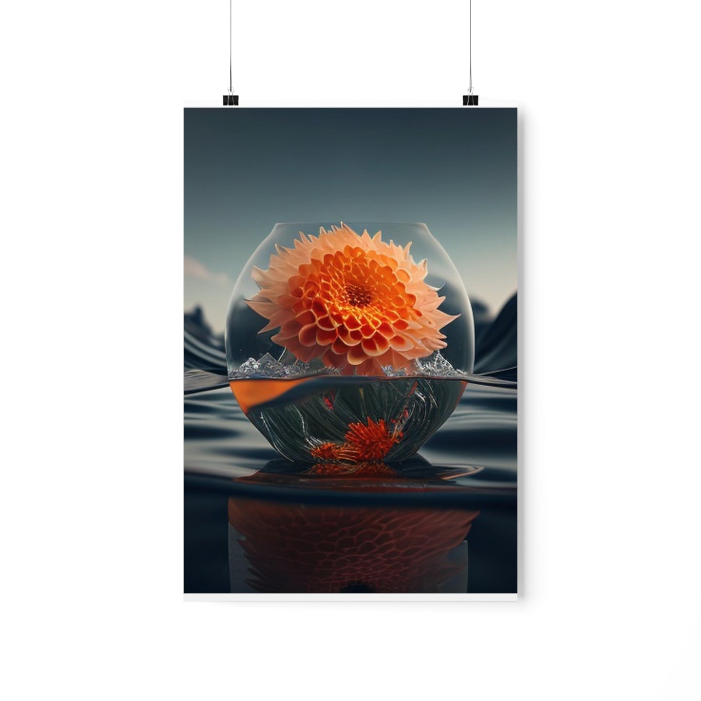 Premium Matte Vertical Posters Dahlia Orange 3