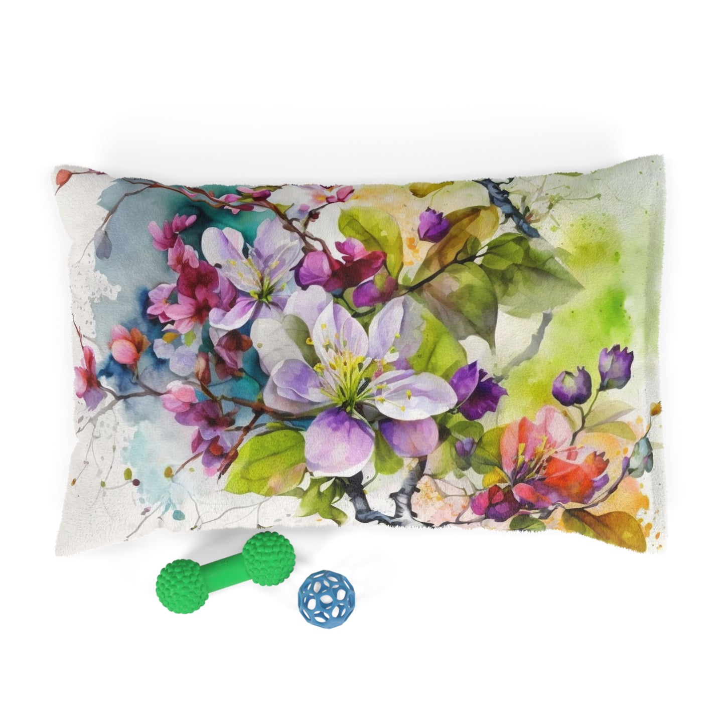 Pet Bed Mother Nature Bright Spring Colors Realistic Watercolor 4